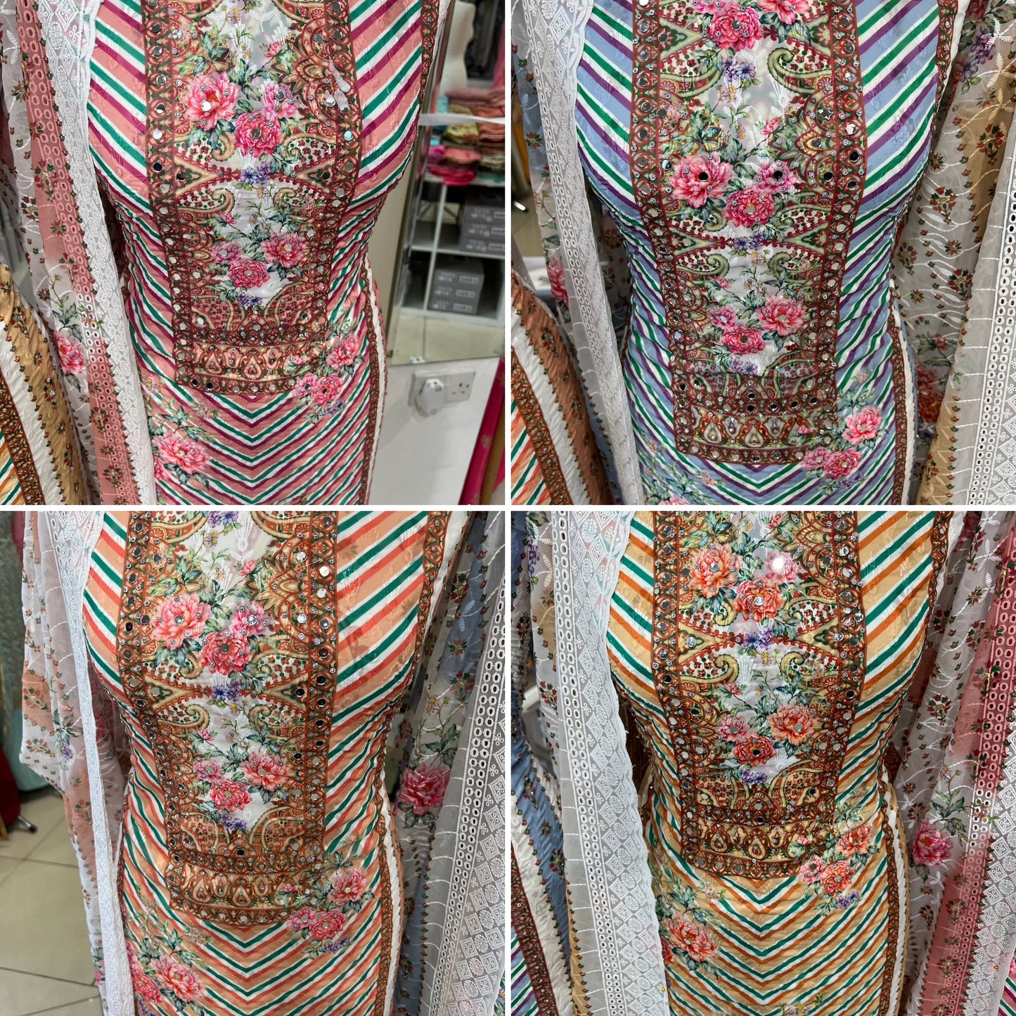 Chevron & Floral Georgette