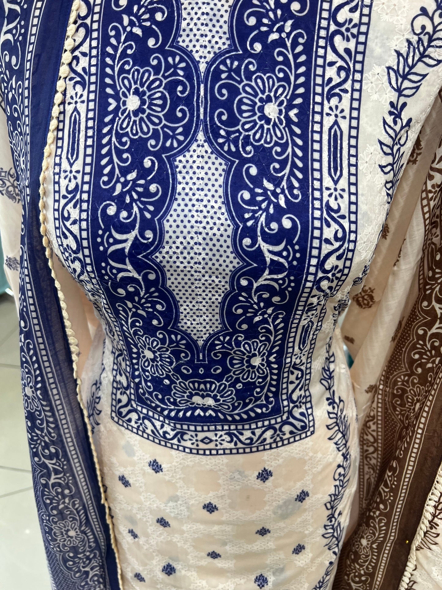 Digital Print Embroidered Cotton