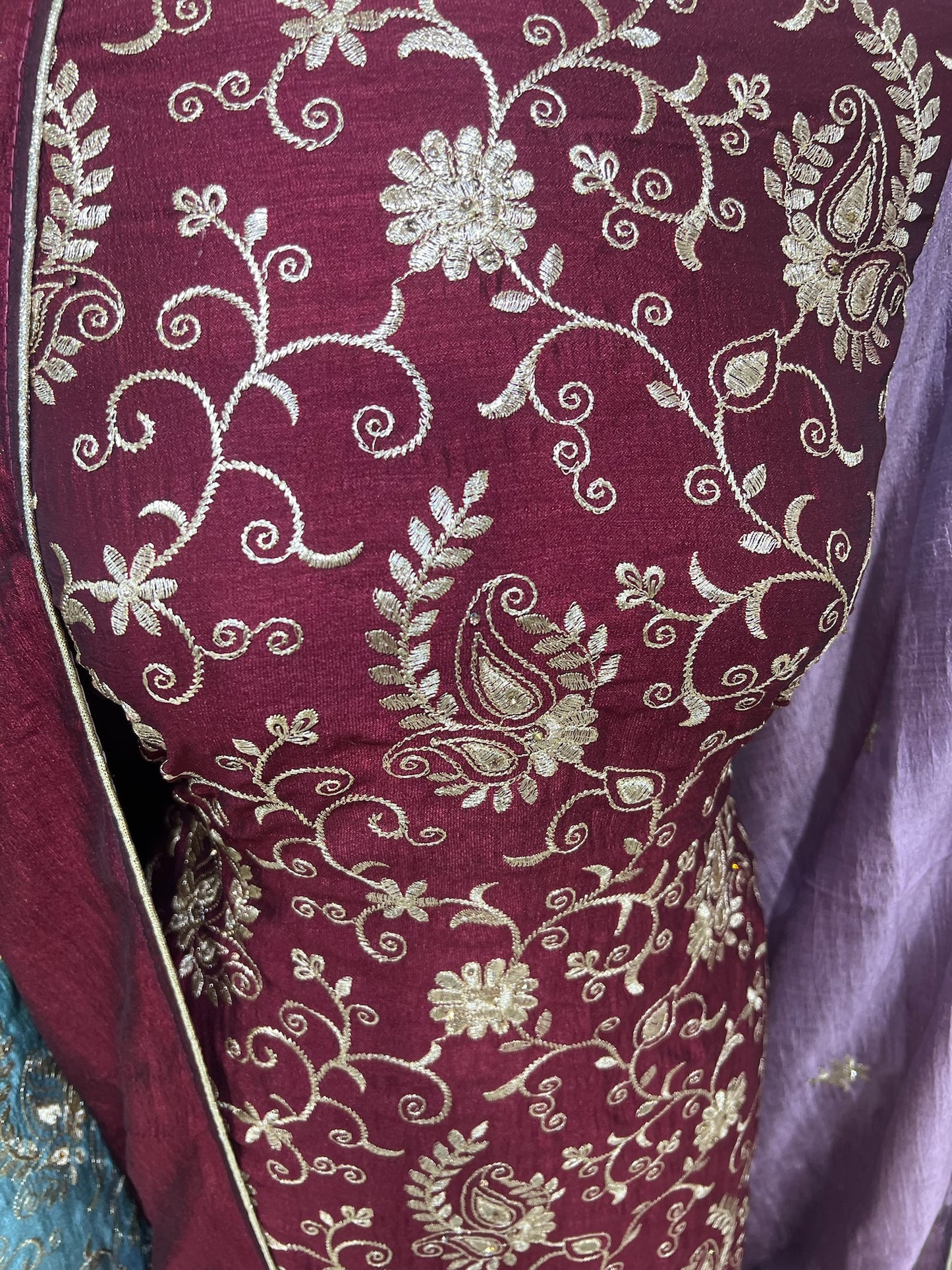 Embroidered Raw Silk