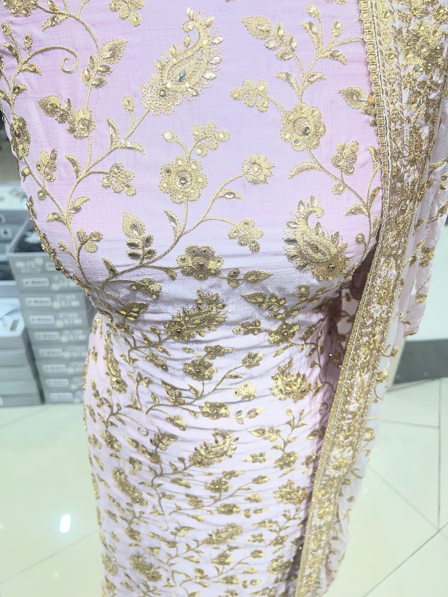 Embellished Dupion Silk