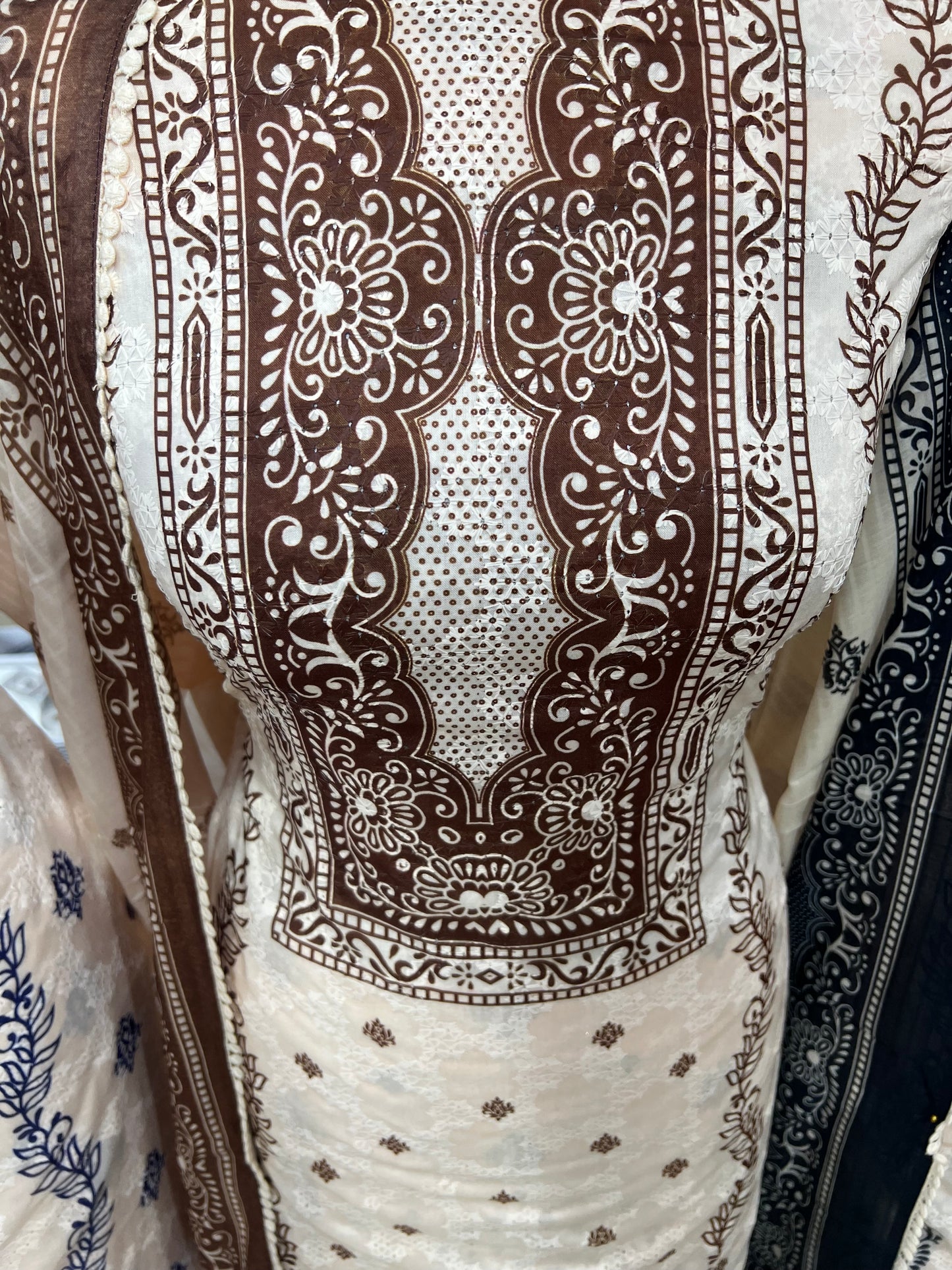 Digital Print Embroidered Cotton
