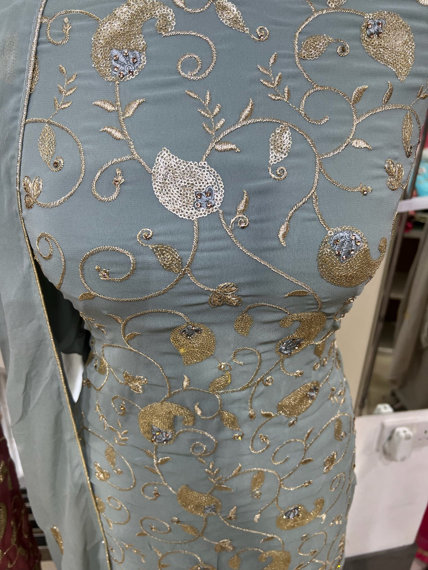 Embroidered Raw Silk