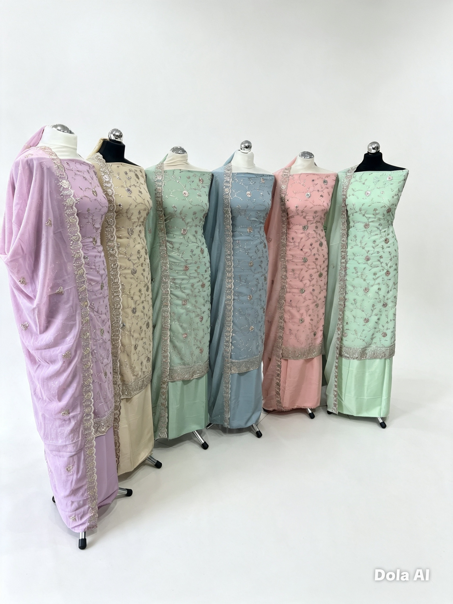 Embroidered Georgette — Thread Embroidery & Cutwork Dupatta