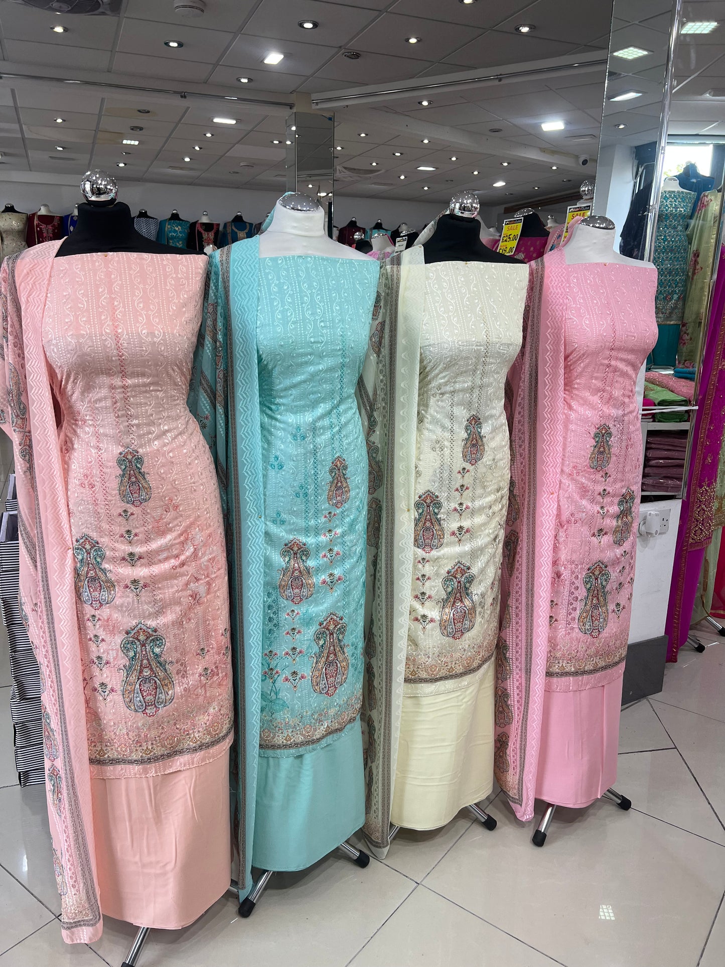 Digital Print Embroidered Cotton