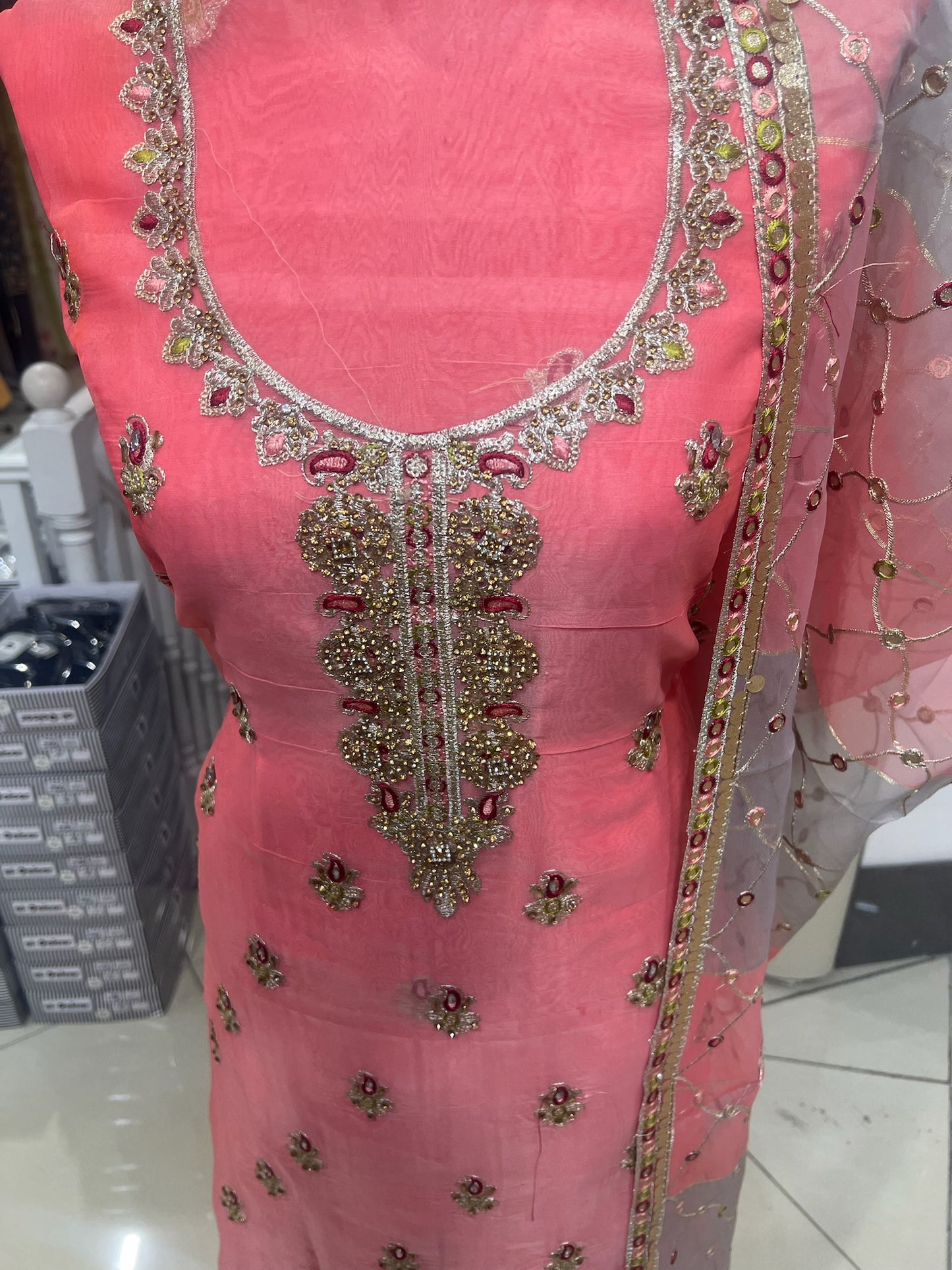 Embroidered & Embellished chiffon Organza