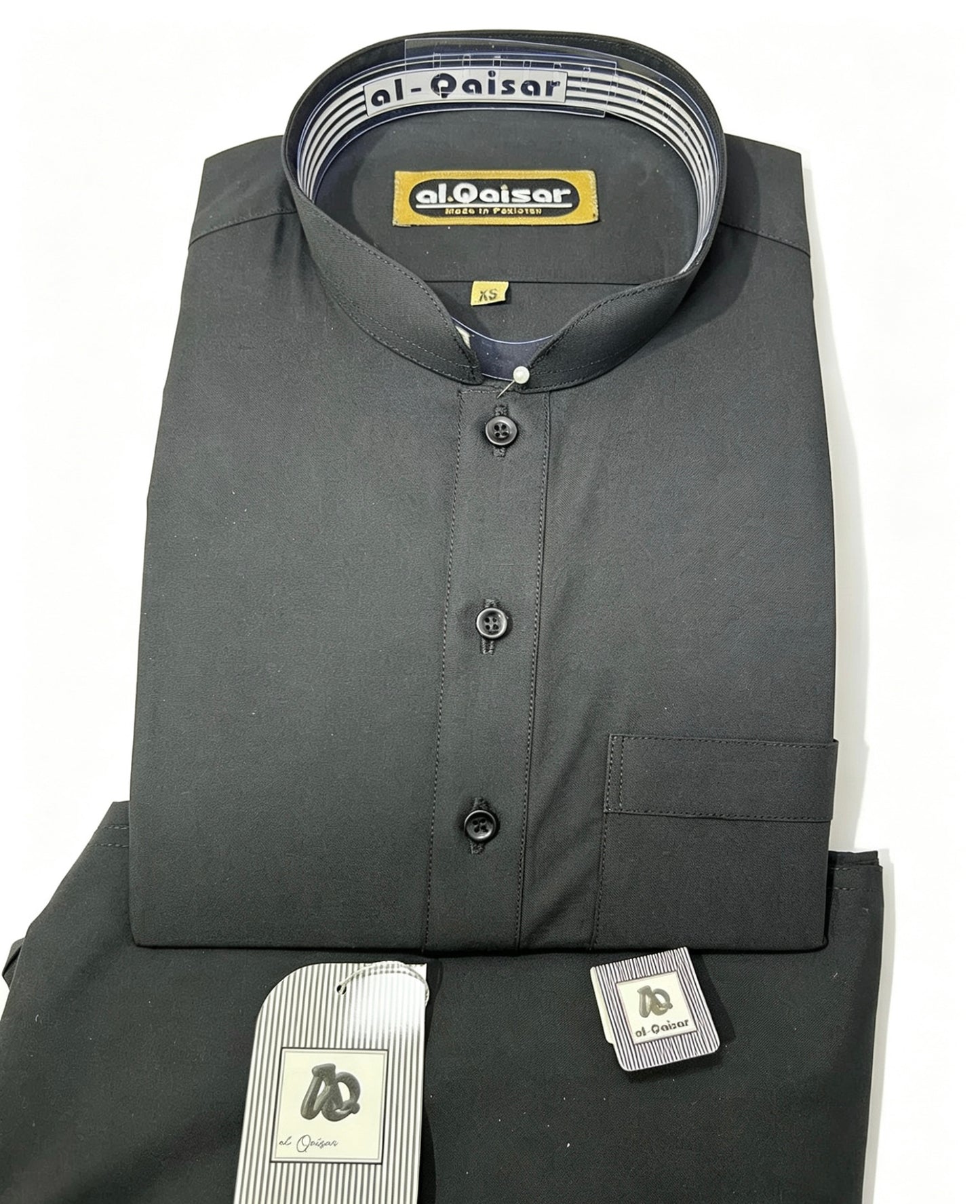 Al-Qaisar Men’s Plain Shalwar kameez BLACK