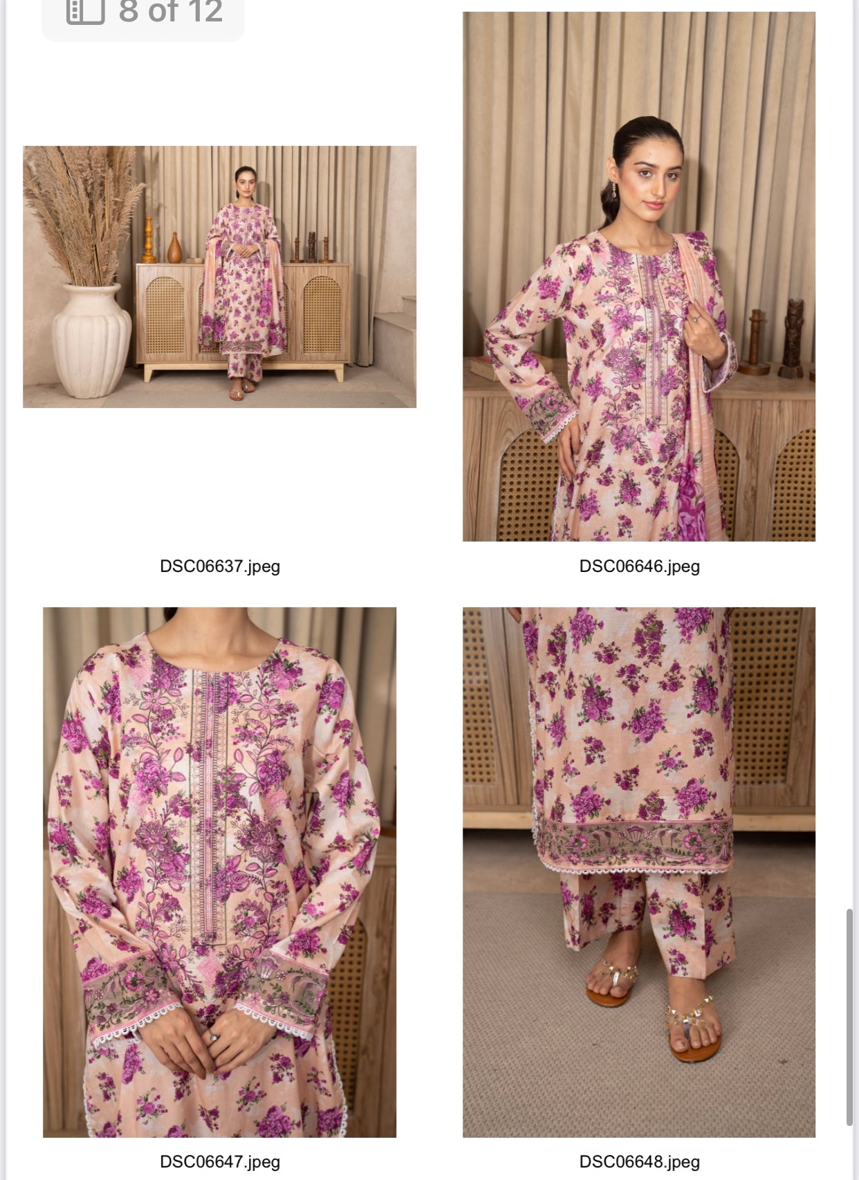 Iznik Inspired Summer/Spring Lawn- Pink Floral