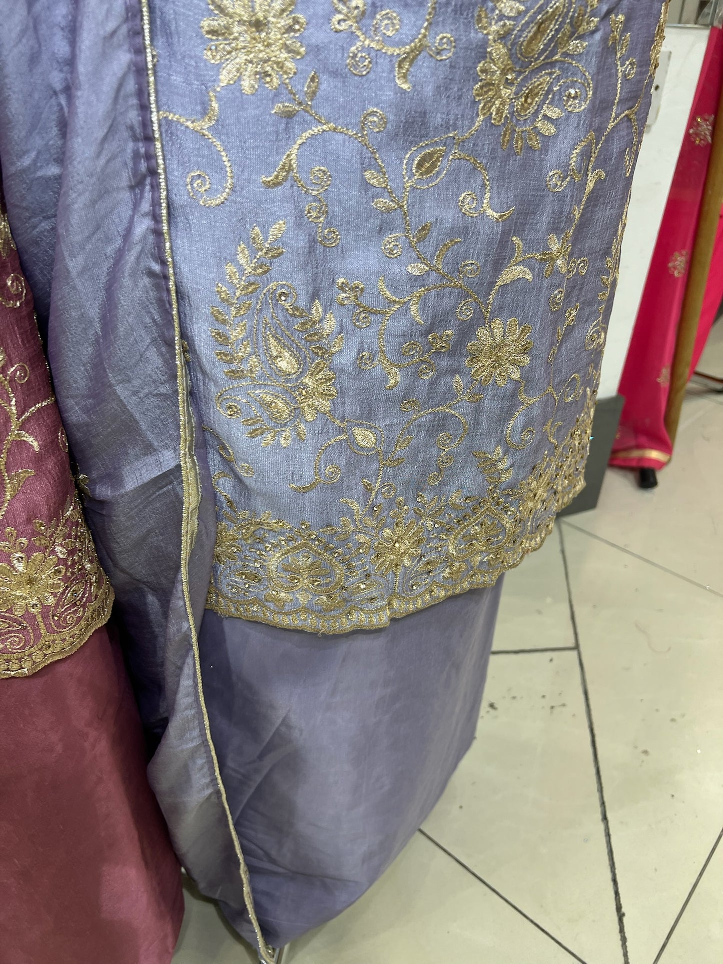 Embroidered Raw Silk