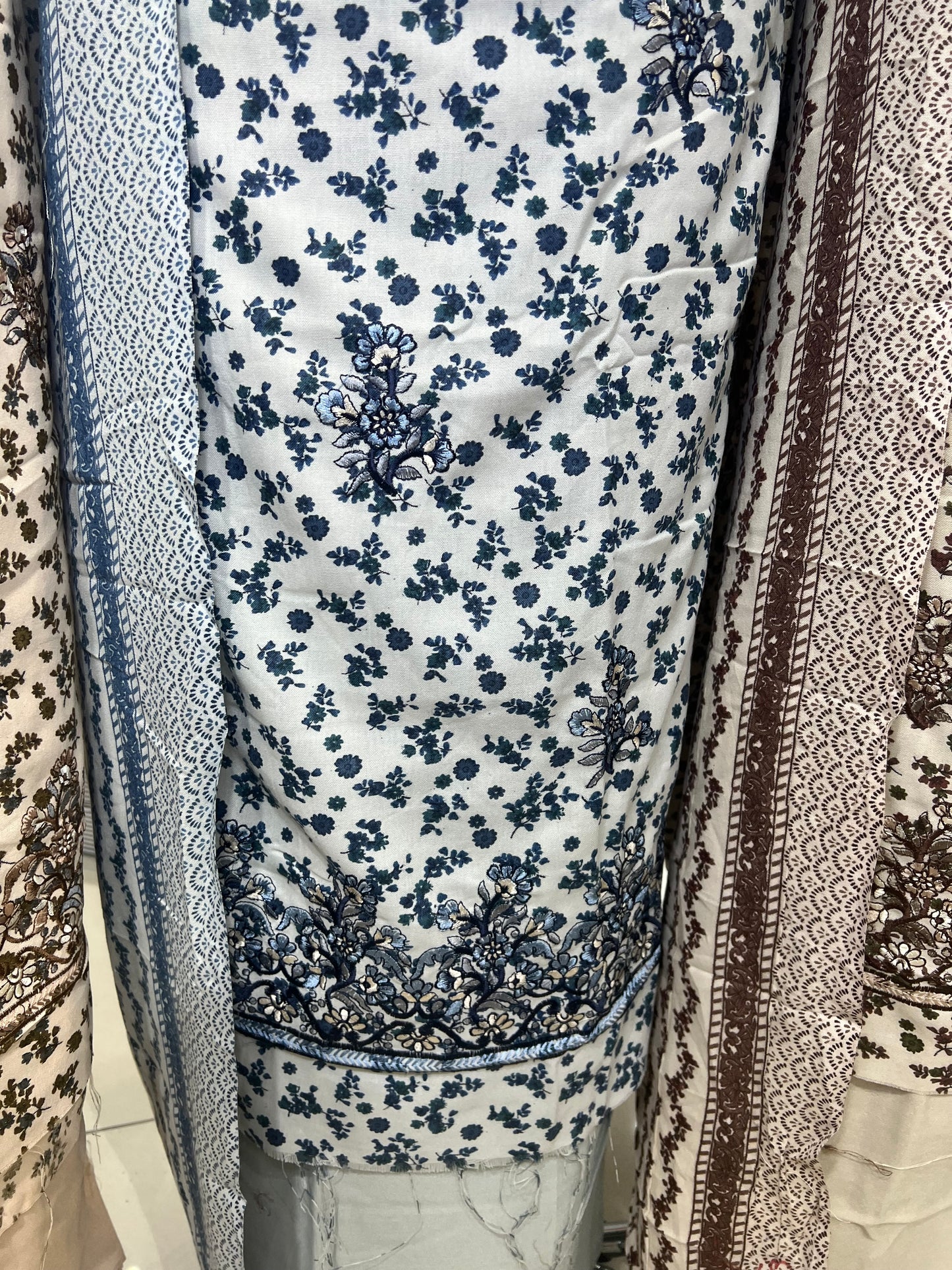 Digtial Print Alpine With Thread Embroidery