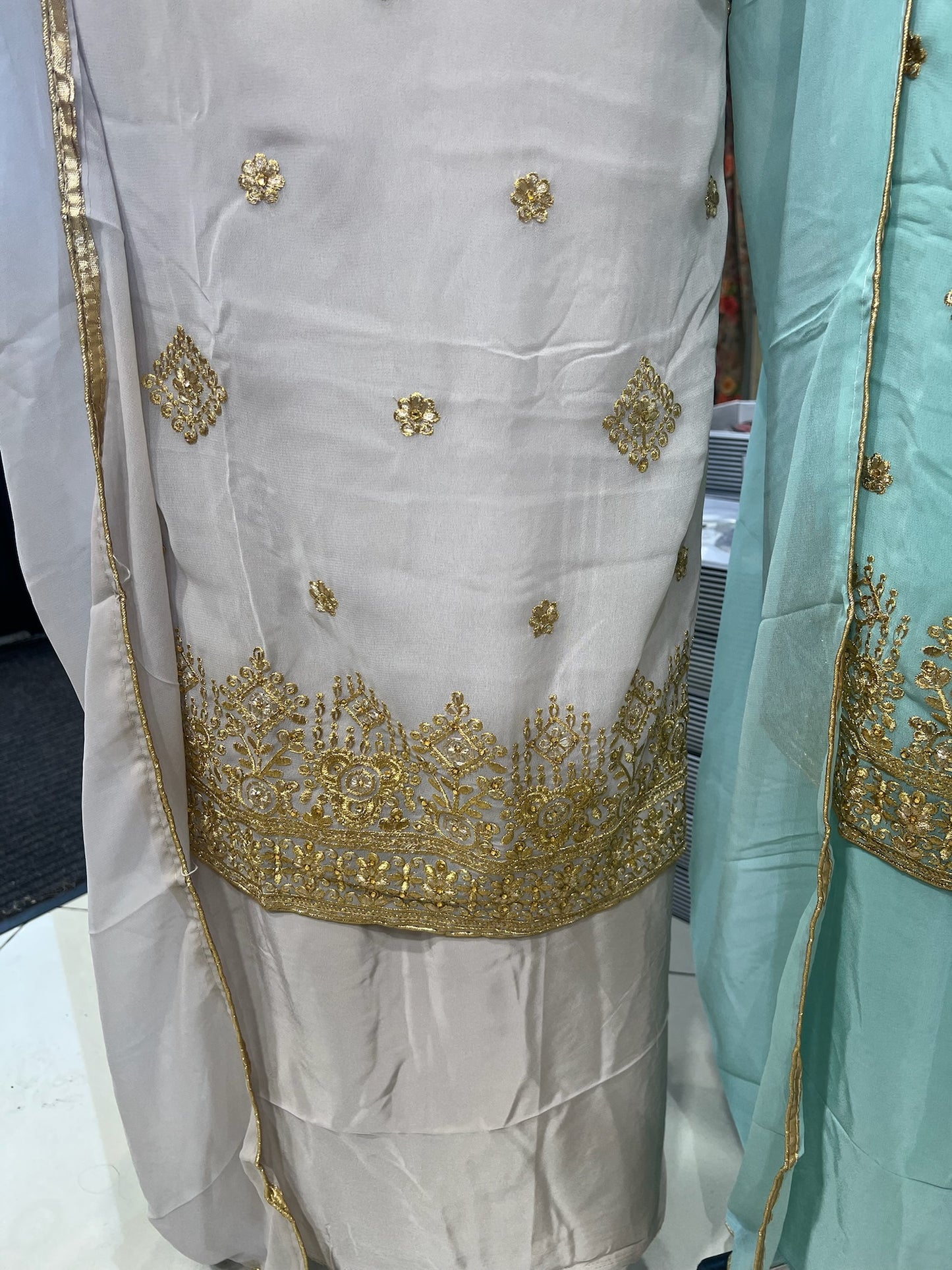 Embroidered Georgette Suits – Thread Embroidery with Embellishments
