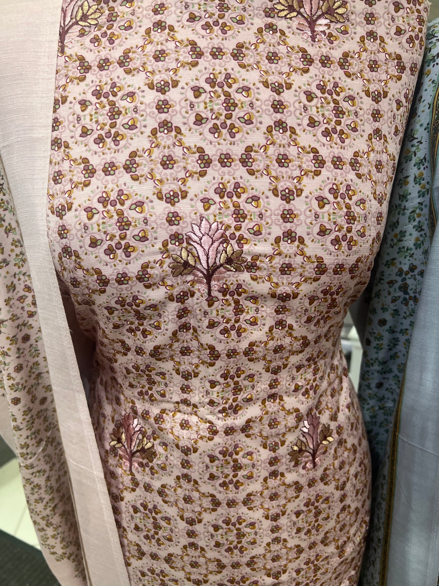 Digtial Print Alpine With Thread Embroidery