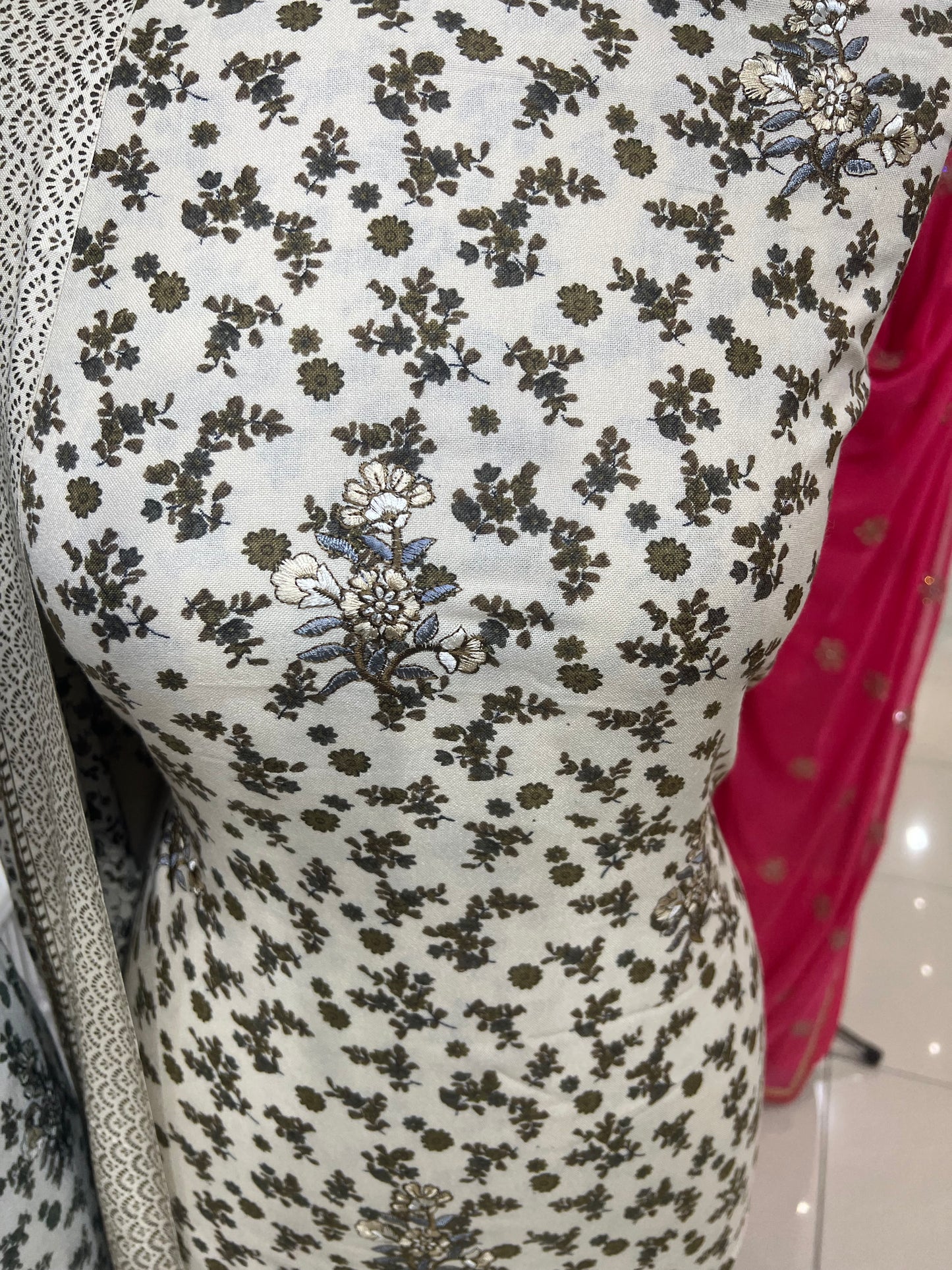 Digtial Print Alpine With Thread Embroidery