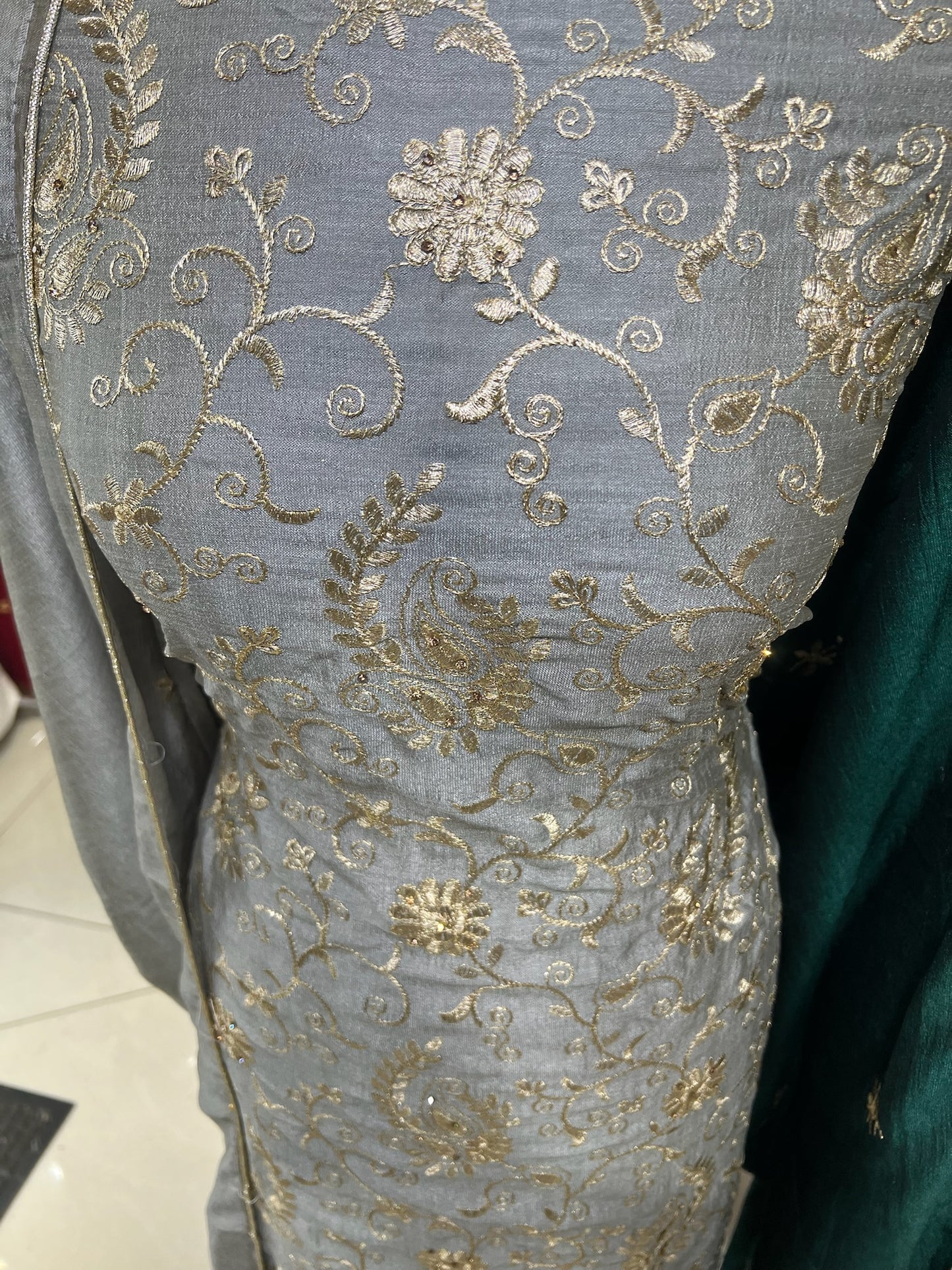 Embroidered Raw Silk