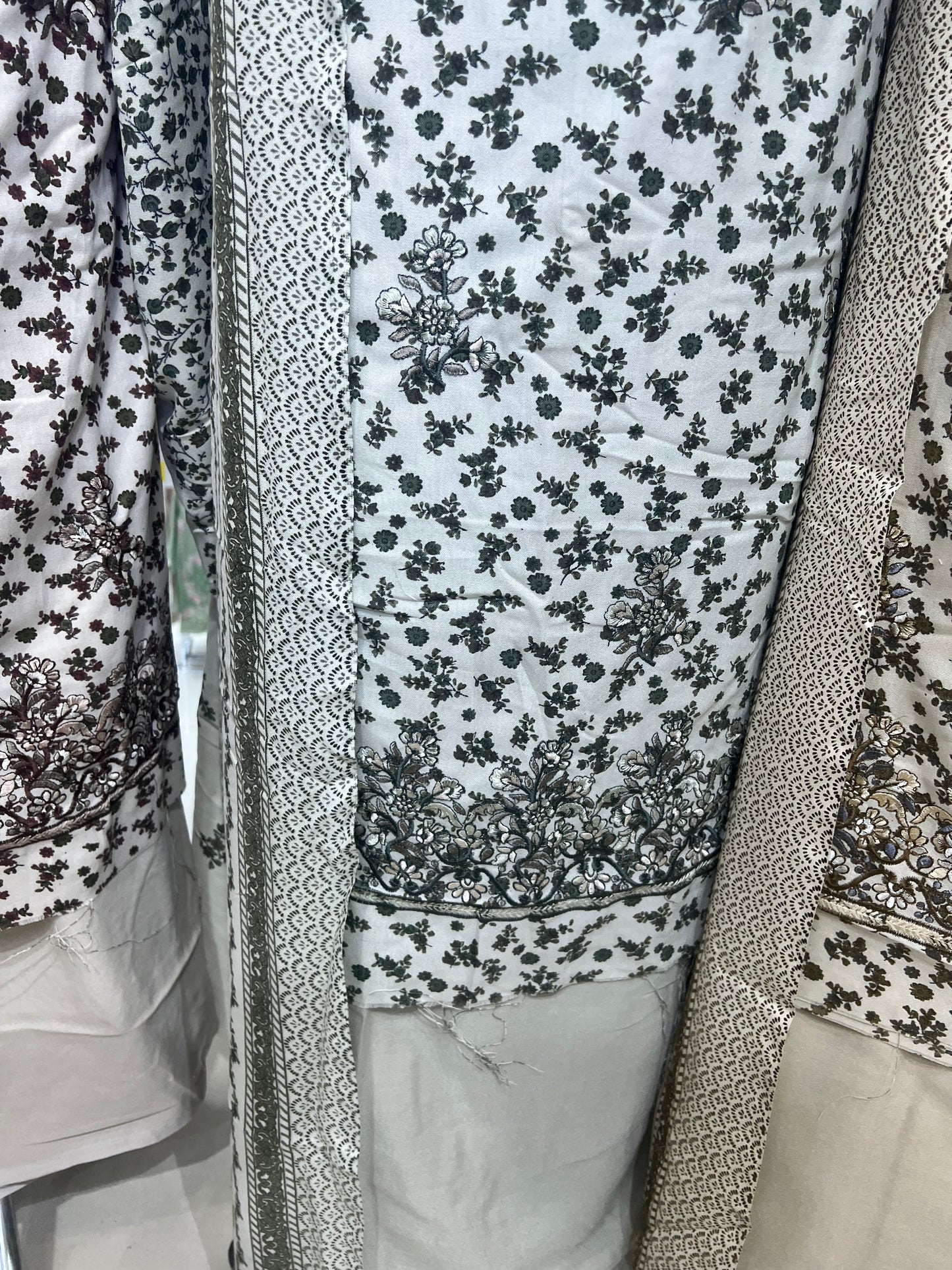 Digtial Print Alpine With Thread Embroidery