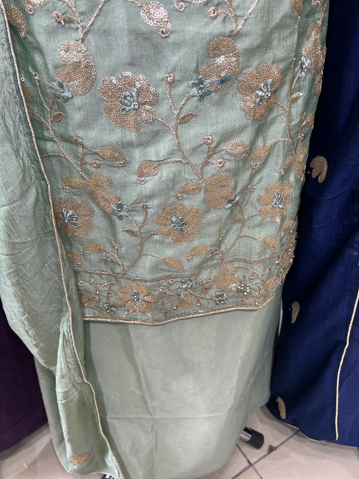 Embroidered Raw Silk