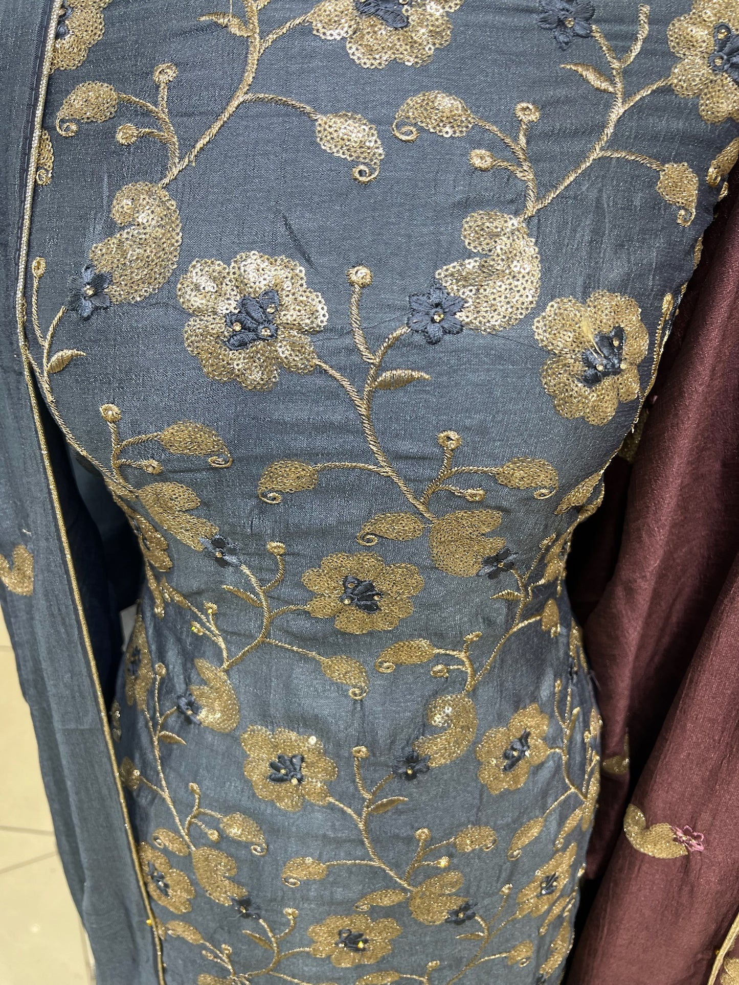 Embroidered Raw Silk