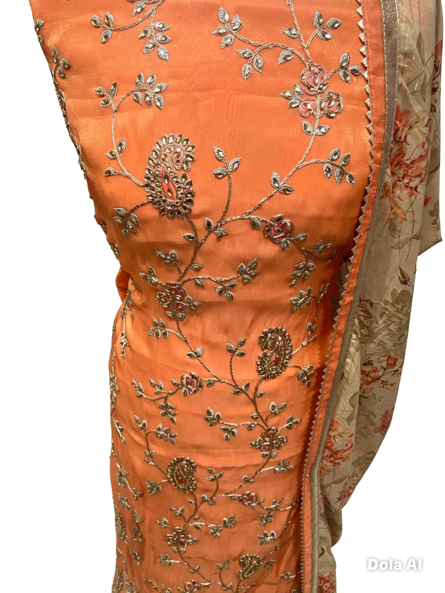Embellished Dupion Silk