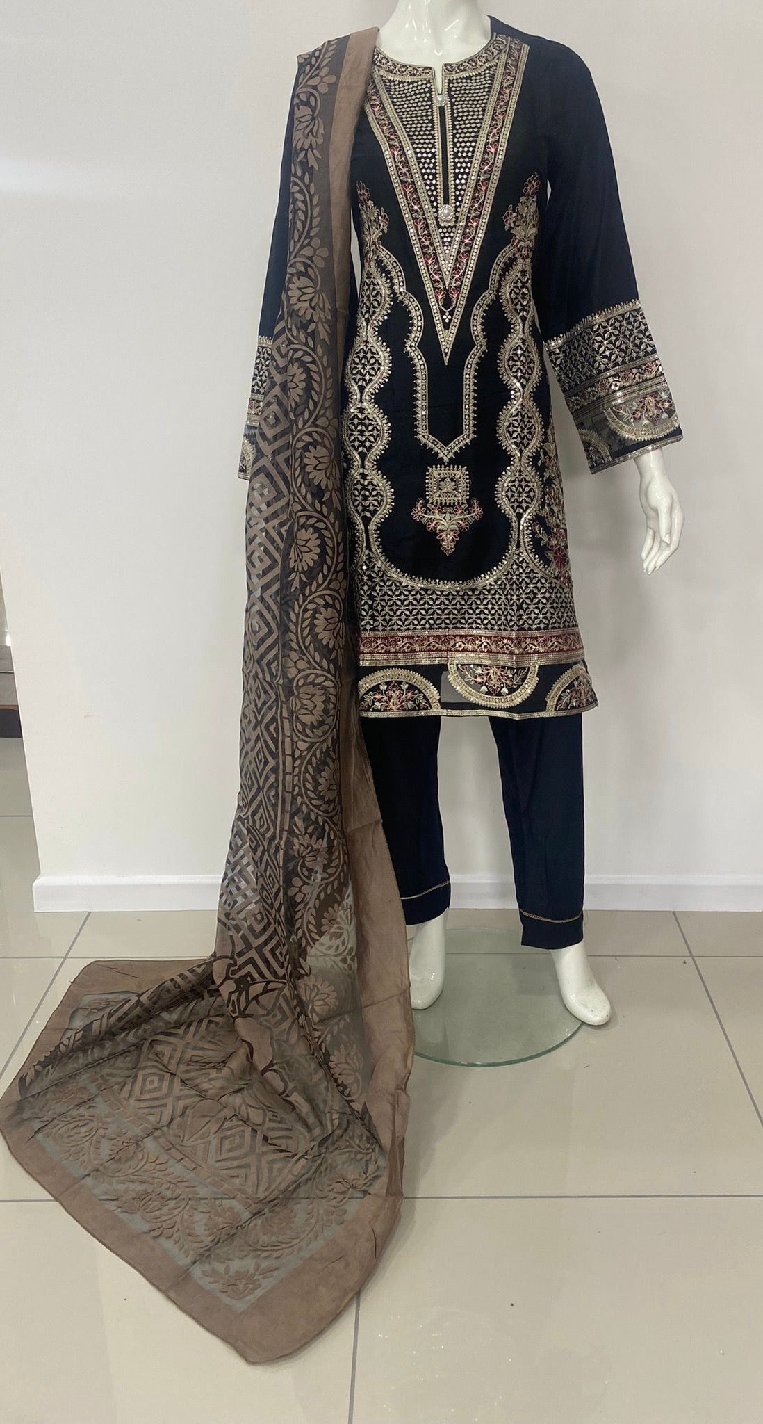 Linen Embroidered Suit