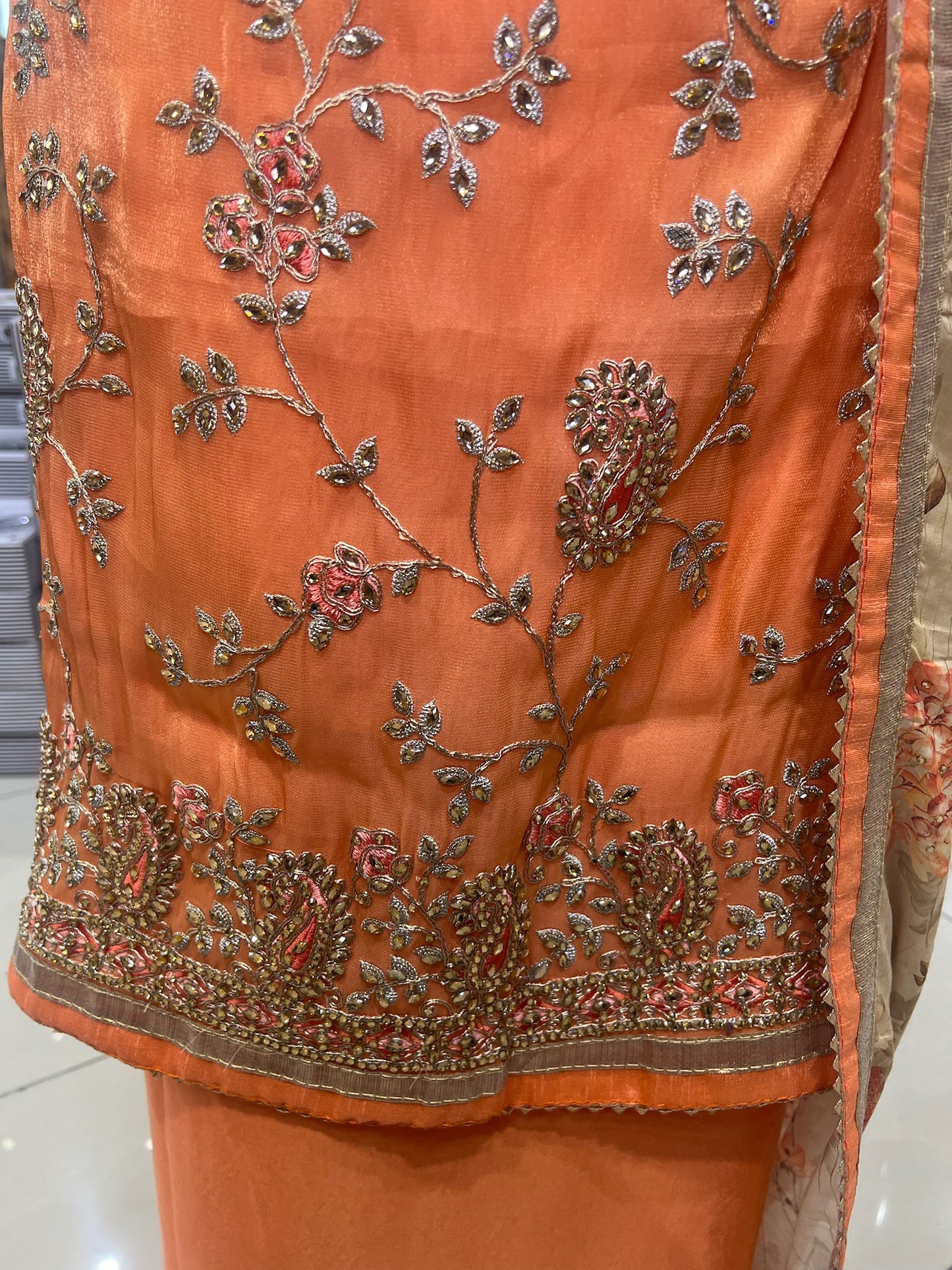 Embellished Dupion Silk