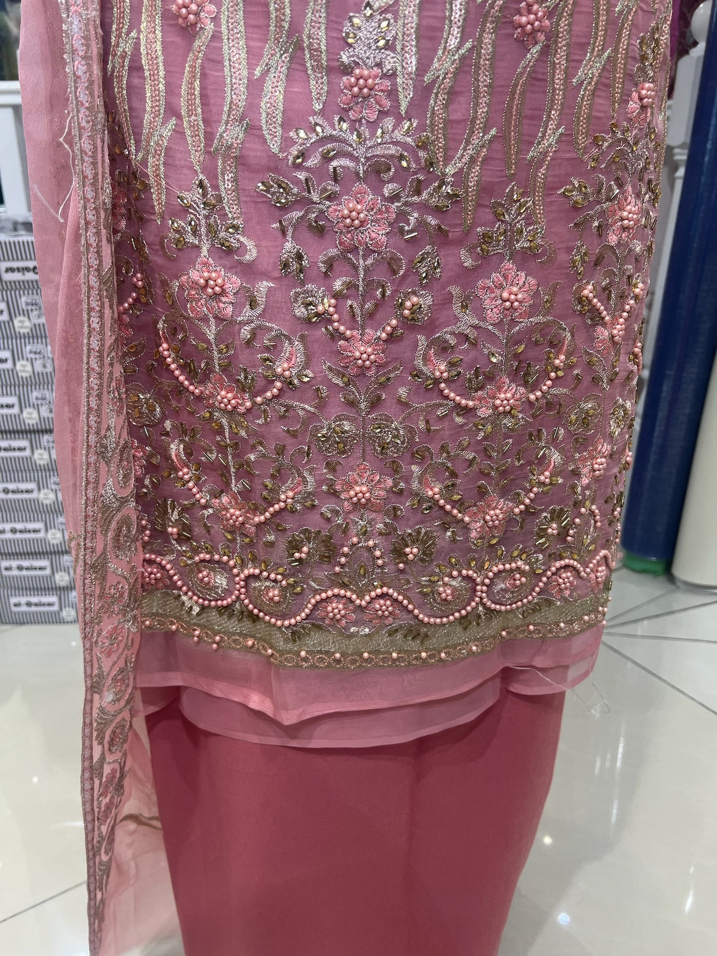 Embroidered & Embellished Chiffon Organza