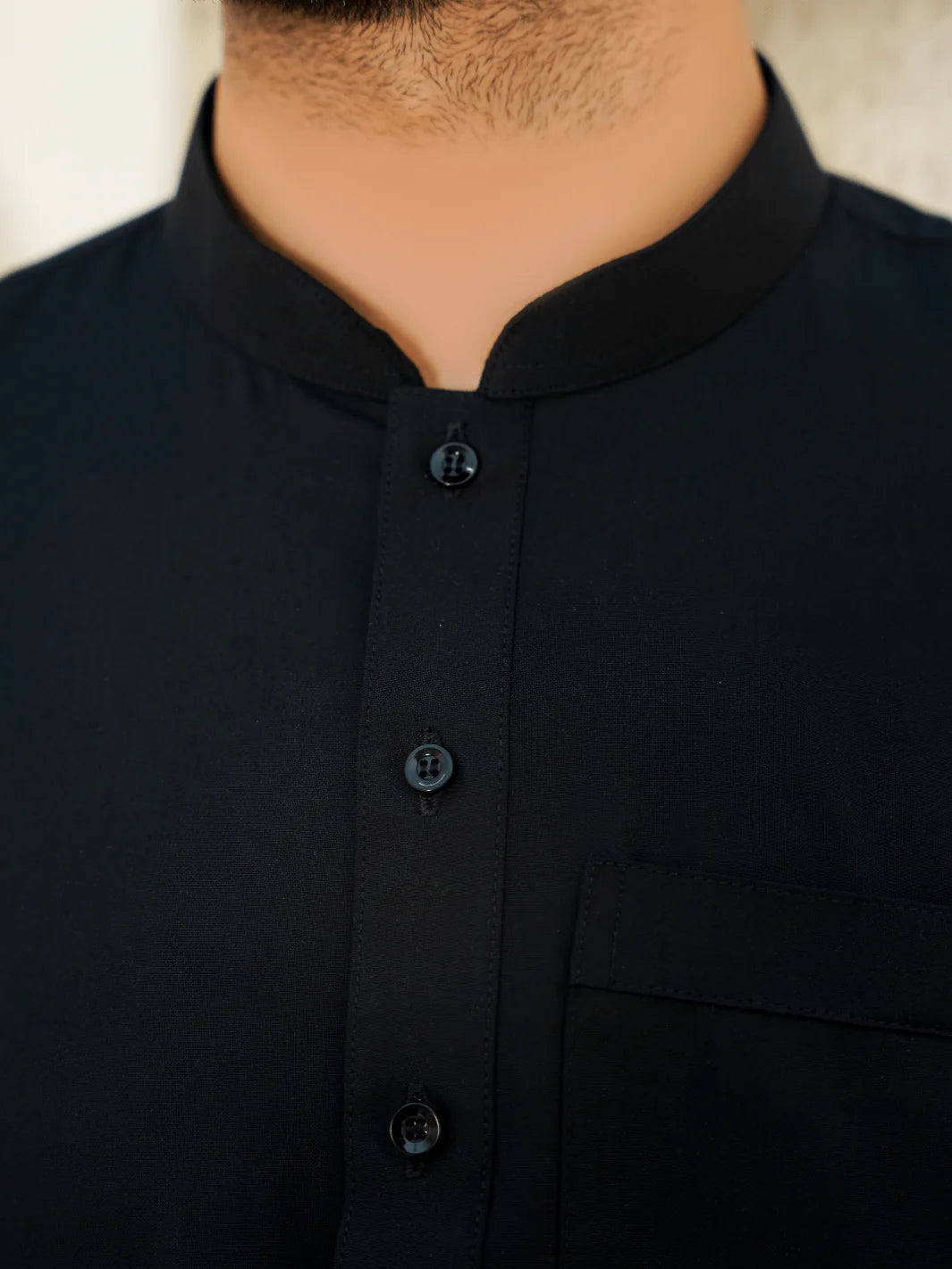 Al-Qaisar Men’s Plain Kurta Trouser Wash And Wear Premium Quailty Fabric Black