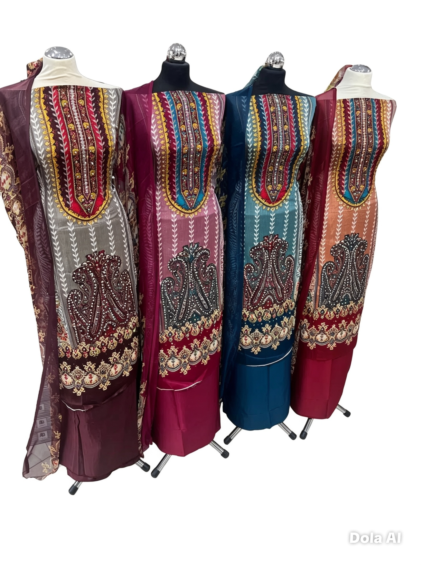 Embellished Digital Print Crepe