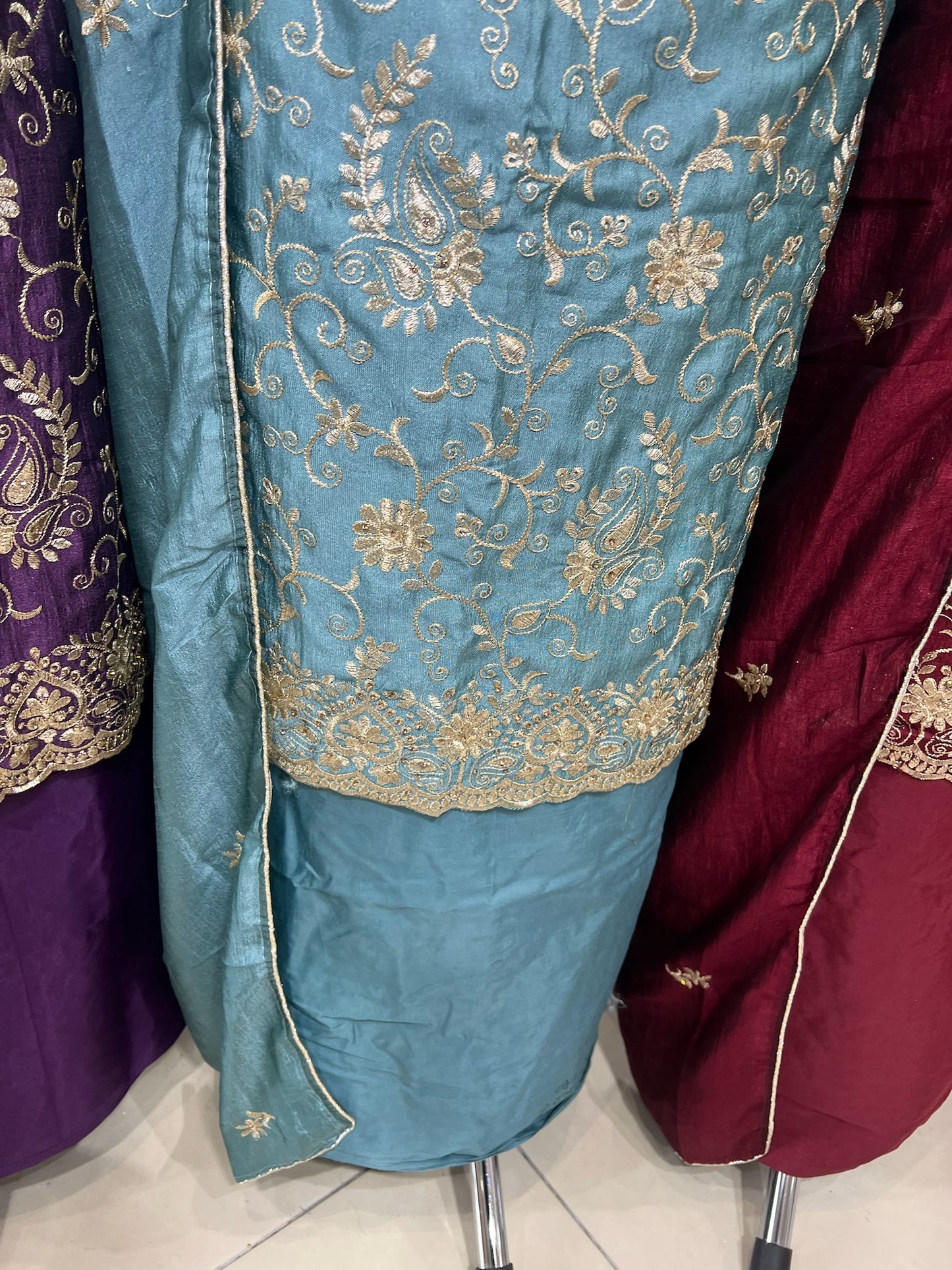 Embroidered Raw Silk