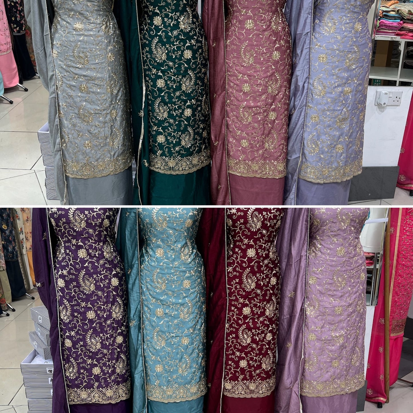 Embroidered Raw Silk