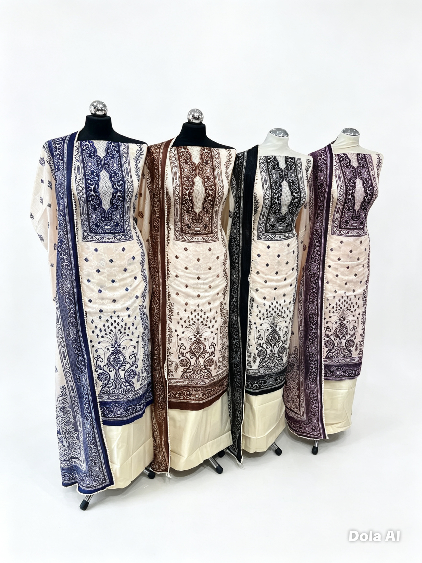 Digital Print Embroidered Cotton