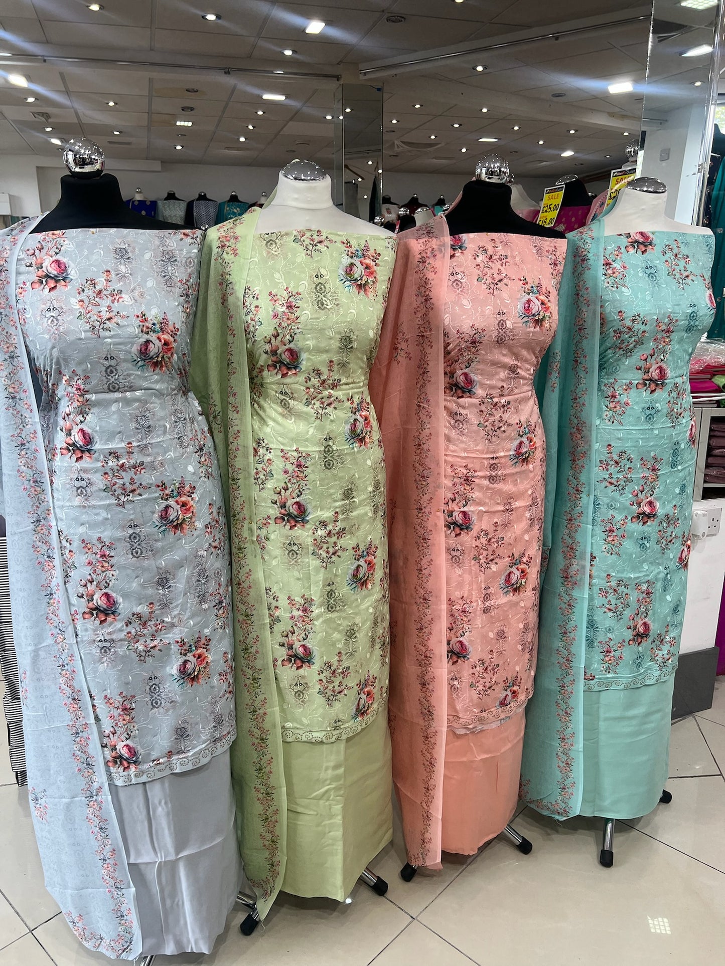 Digital Print Embroidered Cotton