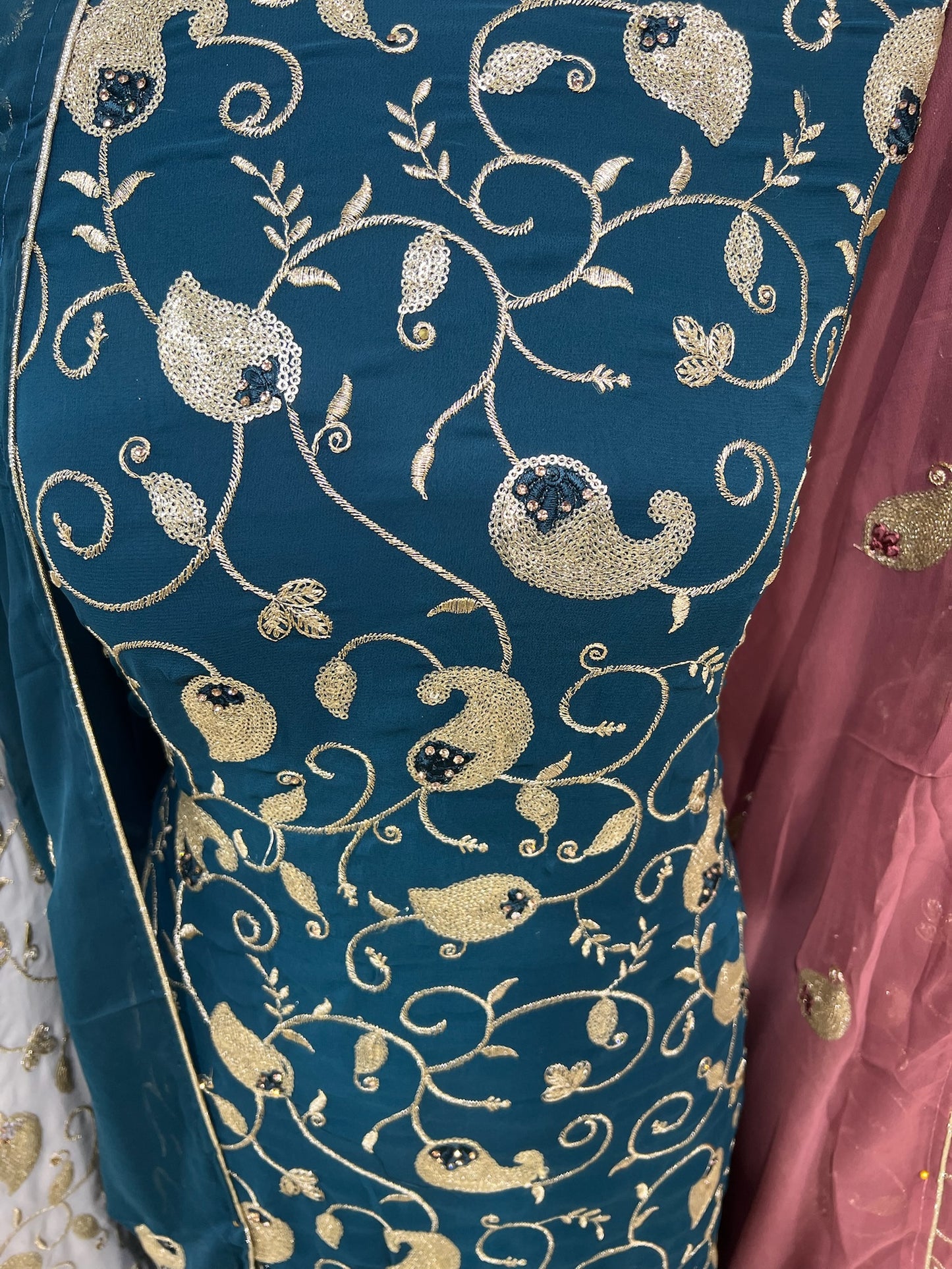 Embroidered Raw Silk
