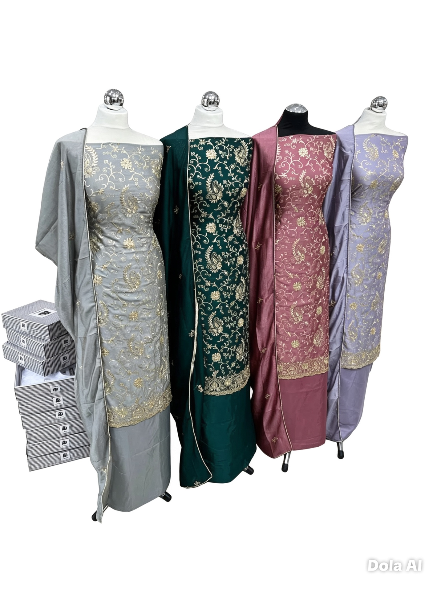Embroidered Raw Silk