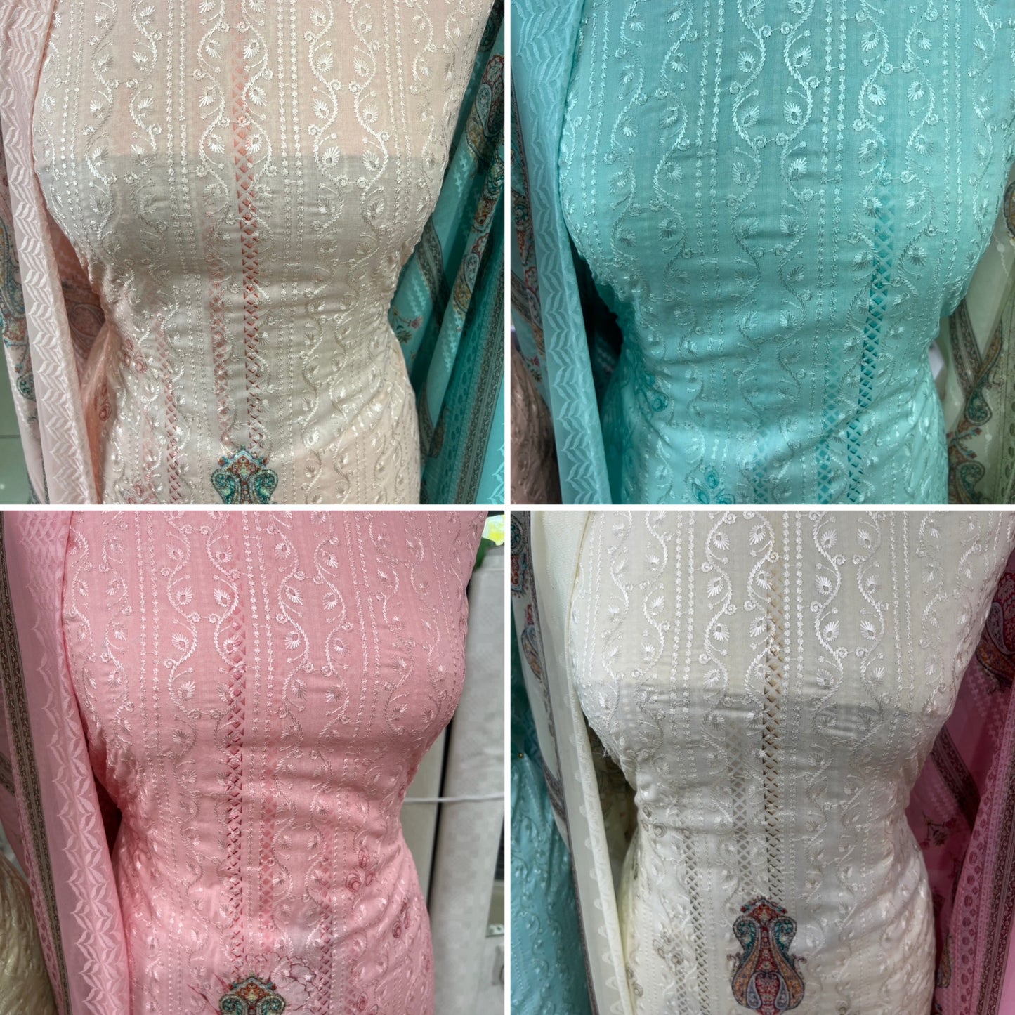 Digital Print Embroidered Cotton