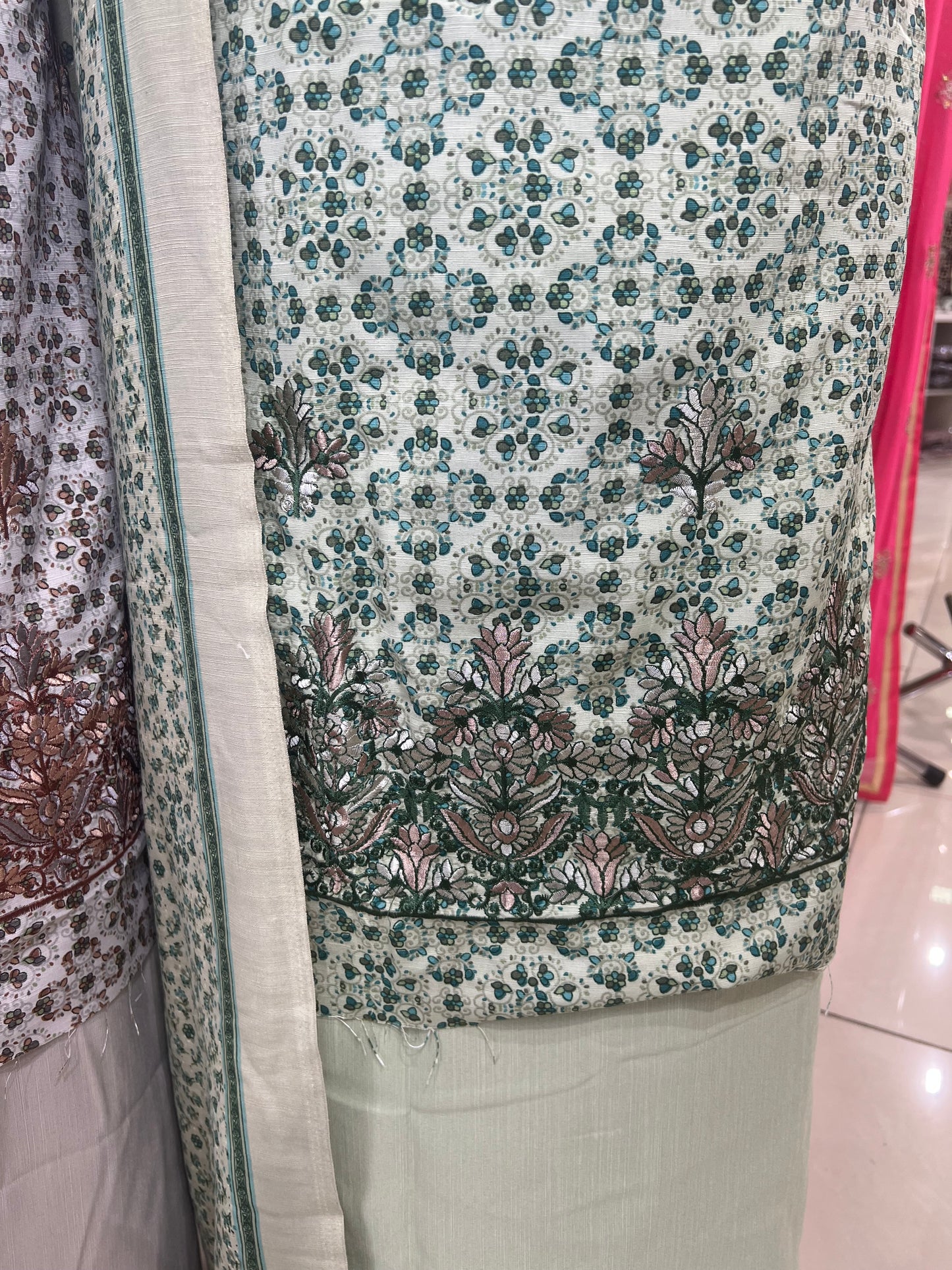 Digtial Print Alpine With Thread Embroidery