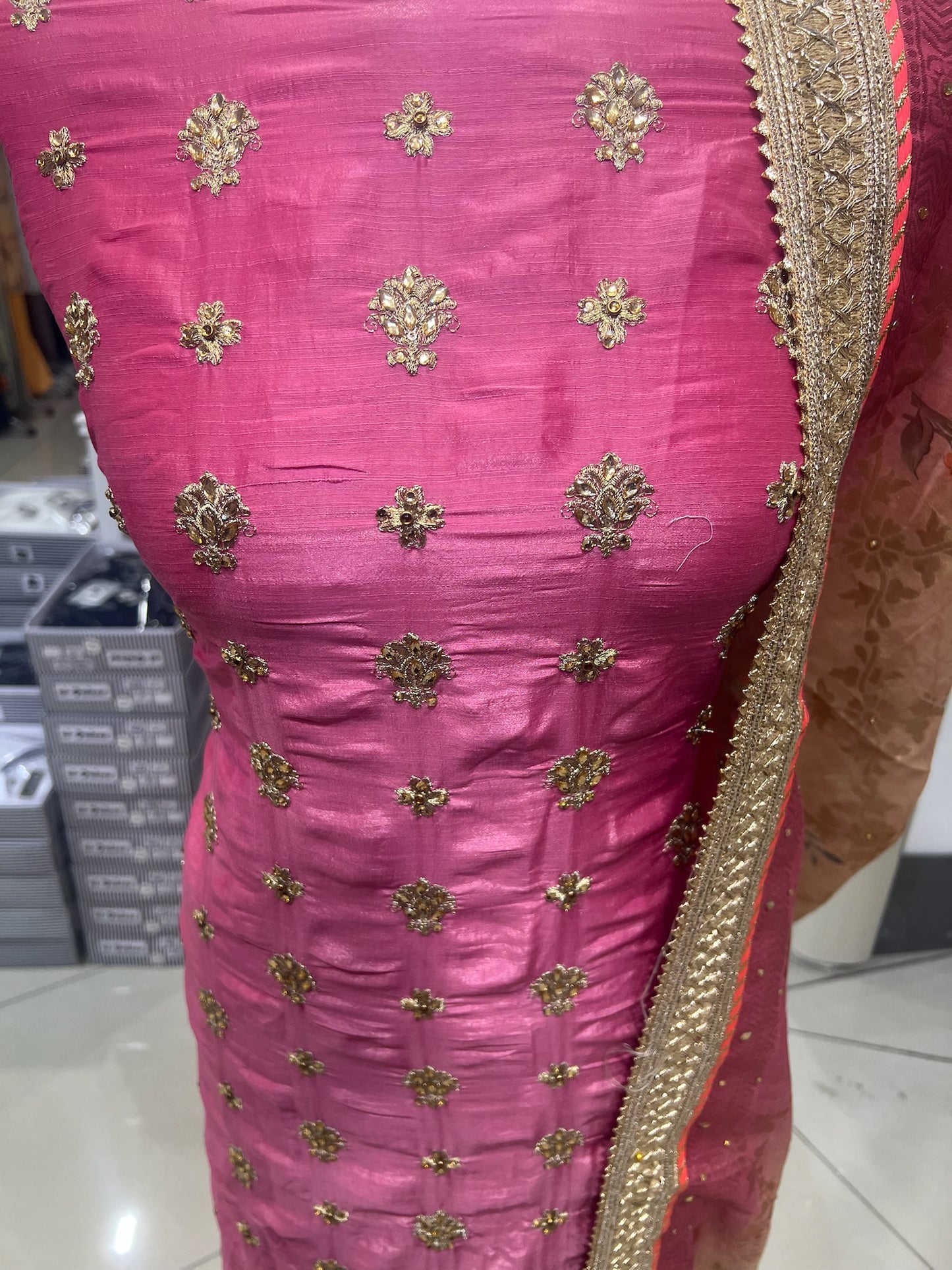 Embellished Dupion Silk