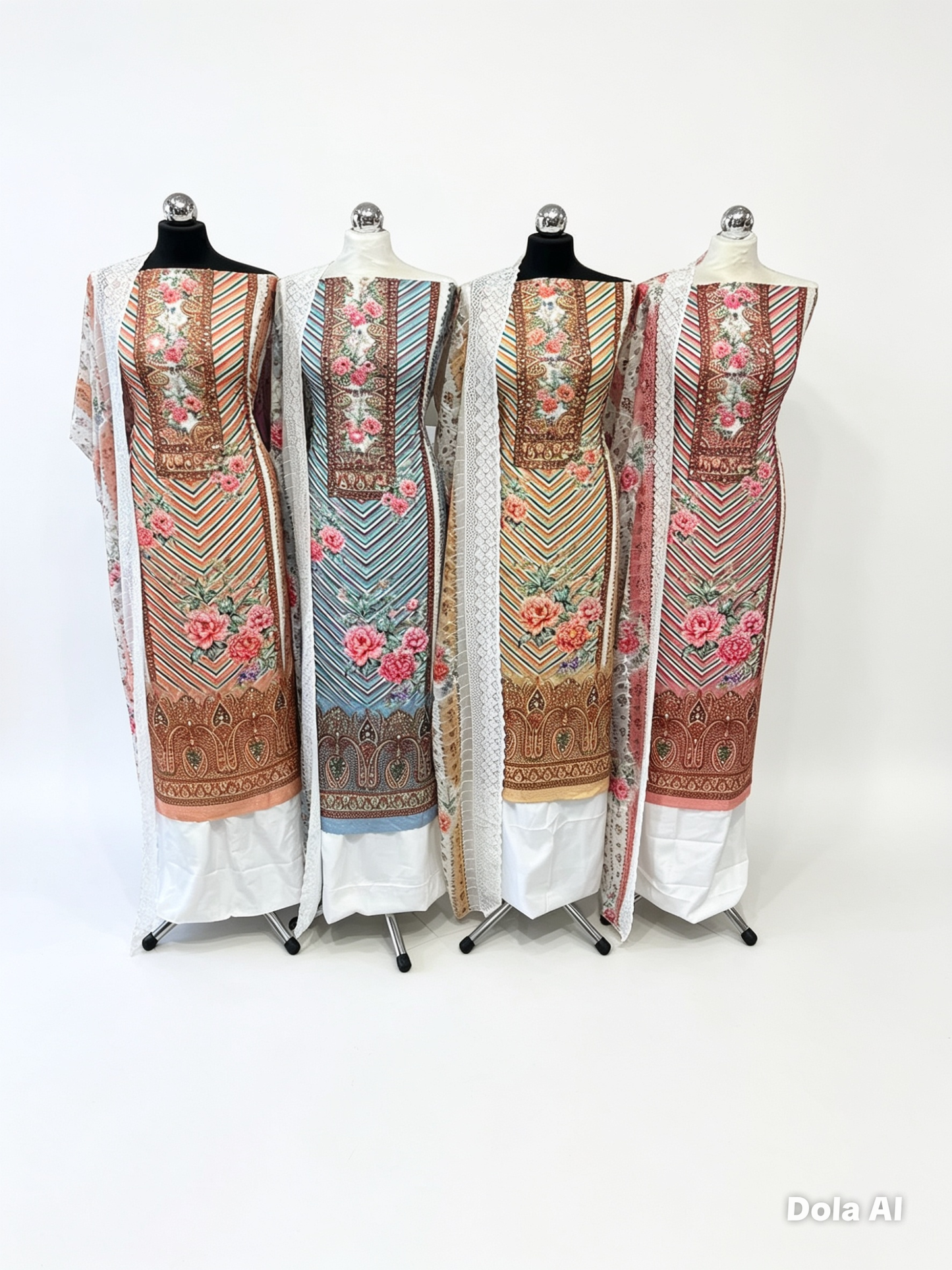 Chevron & Floral Georgette