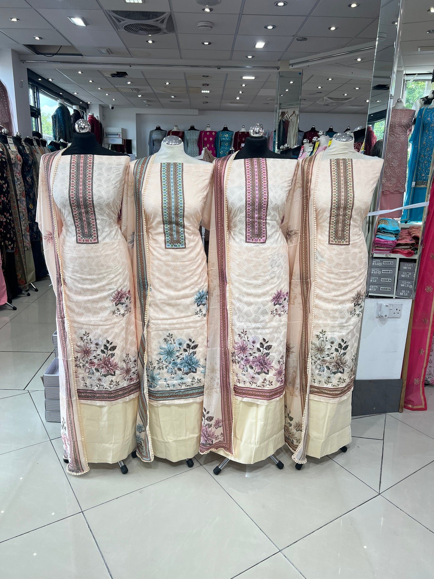 Digital Print Embroidered Cotton