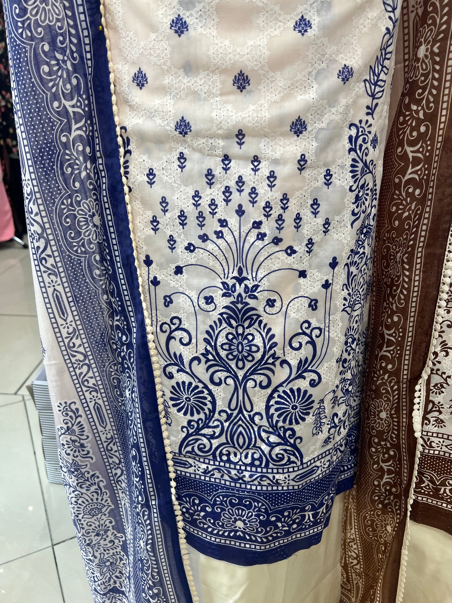 Digital Print Embroidered Cotton