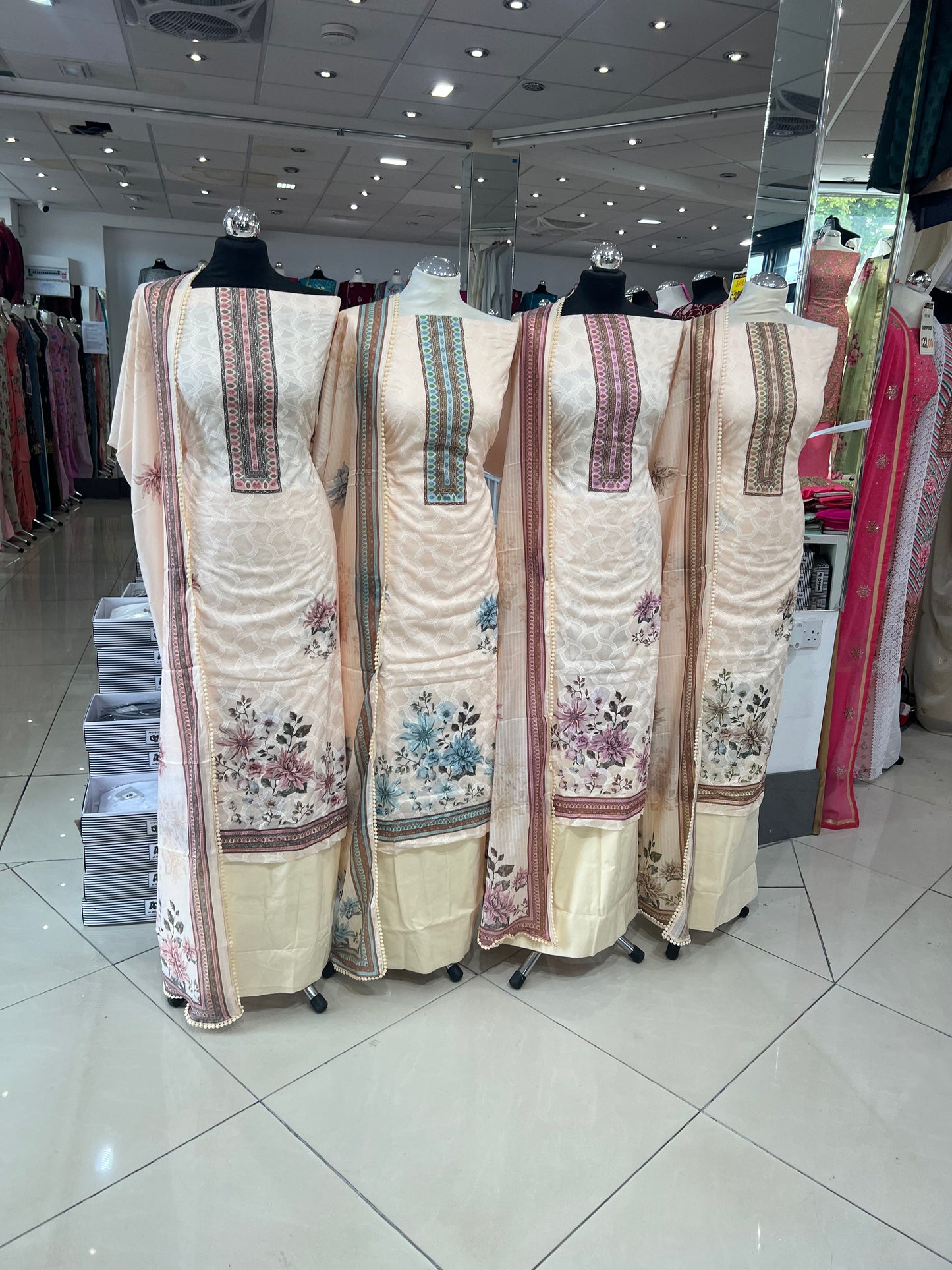Digital Print Embroidered Cotton