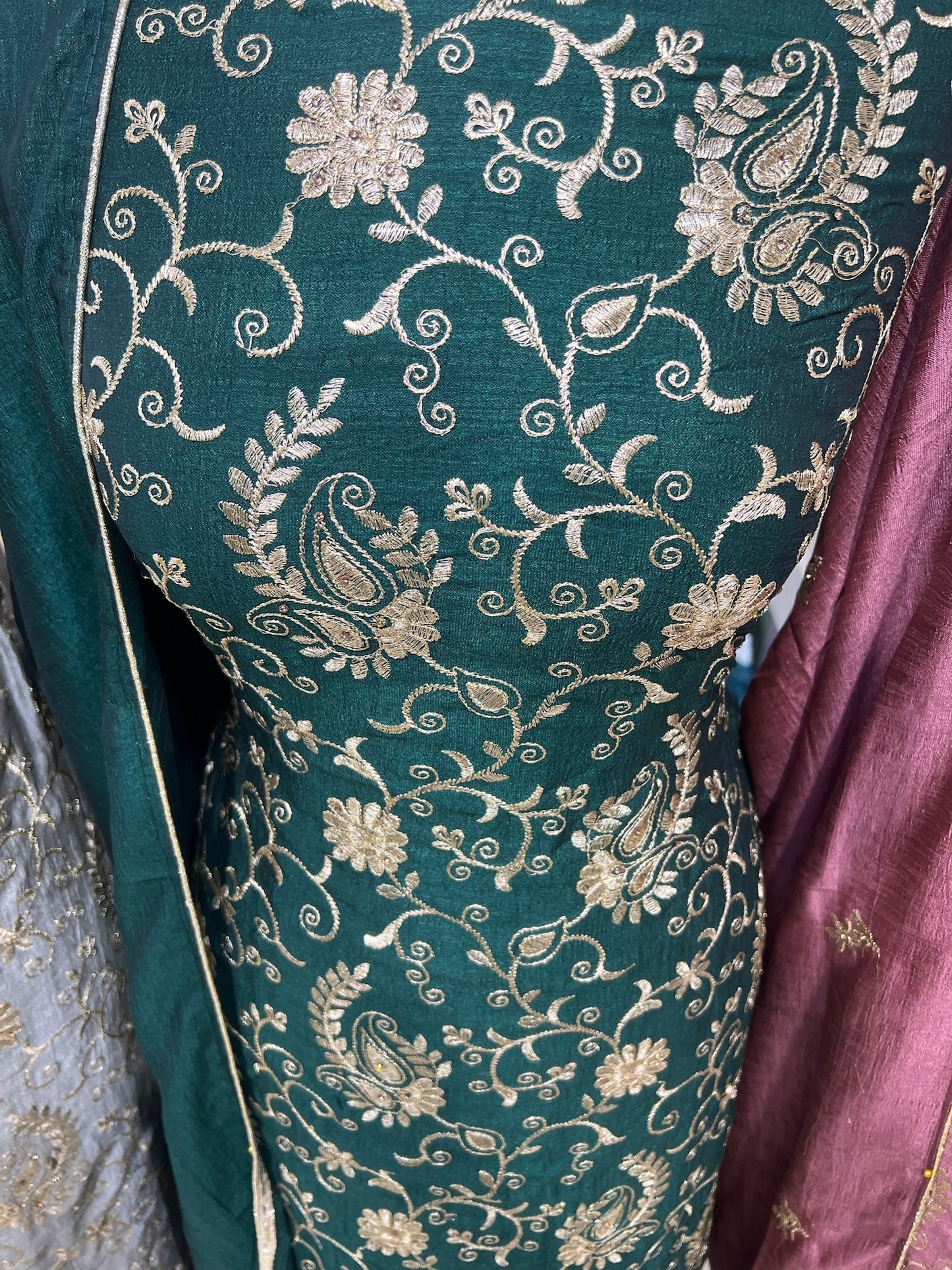 Embroidered Raw Silk