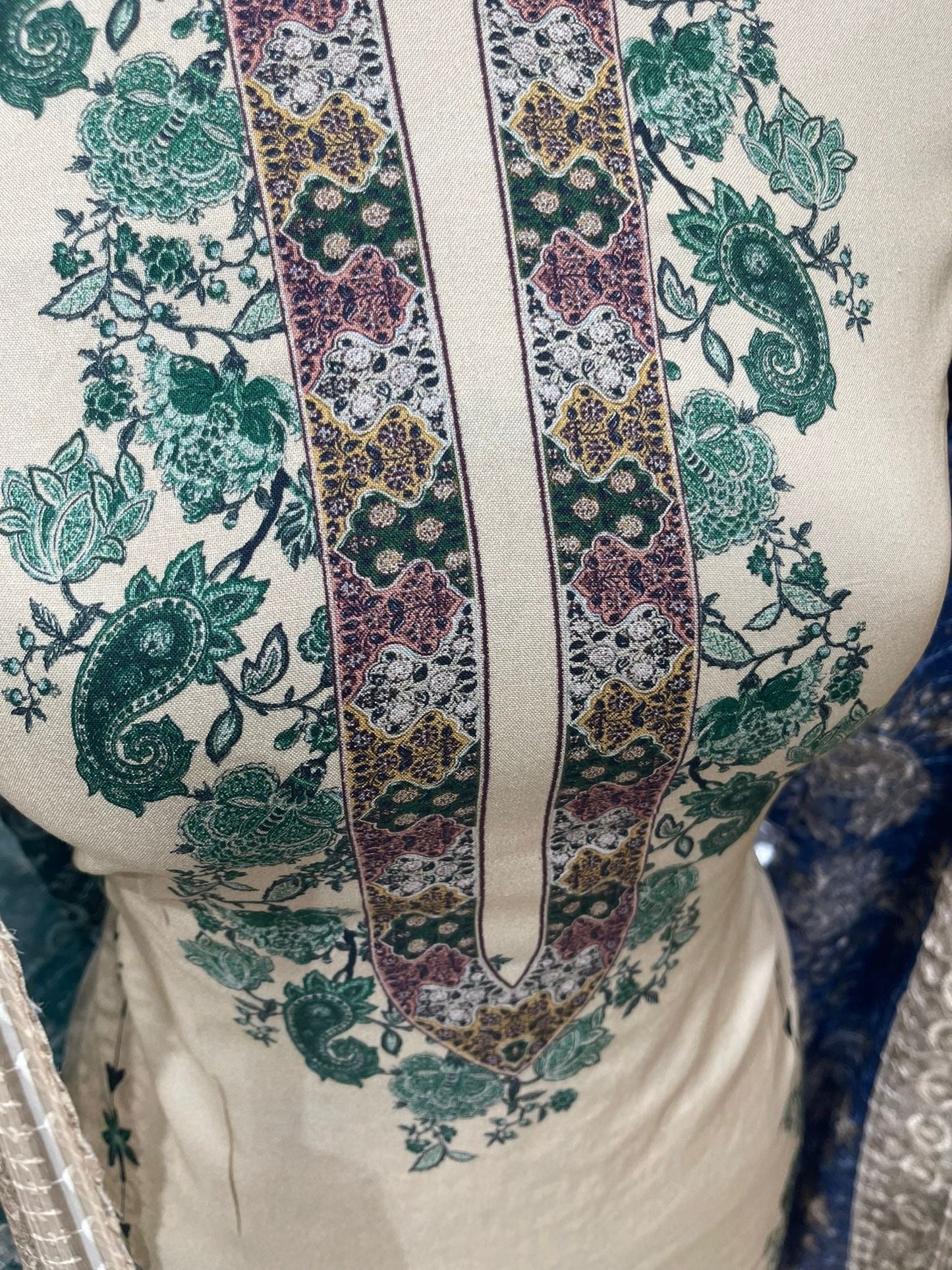 CONTRAST LINEN WITH EMBROIDERED DUPATTA