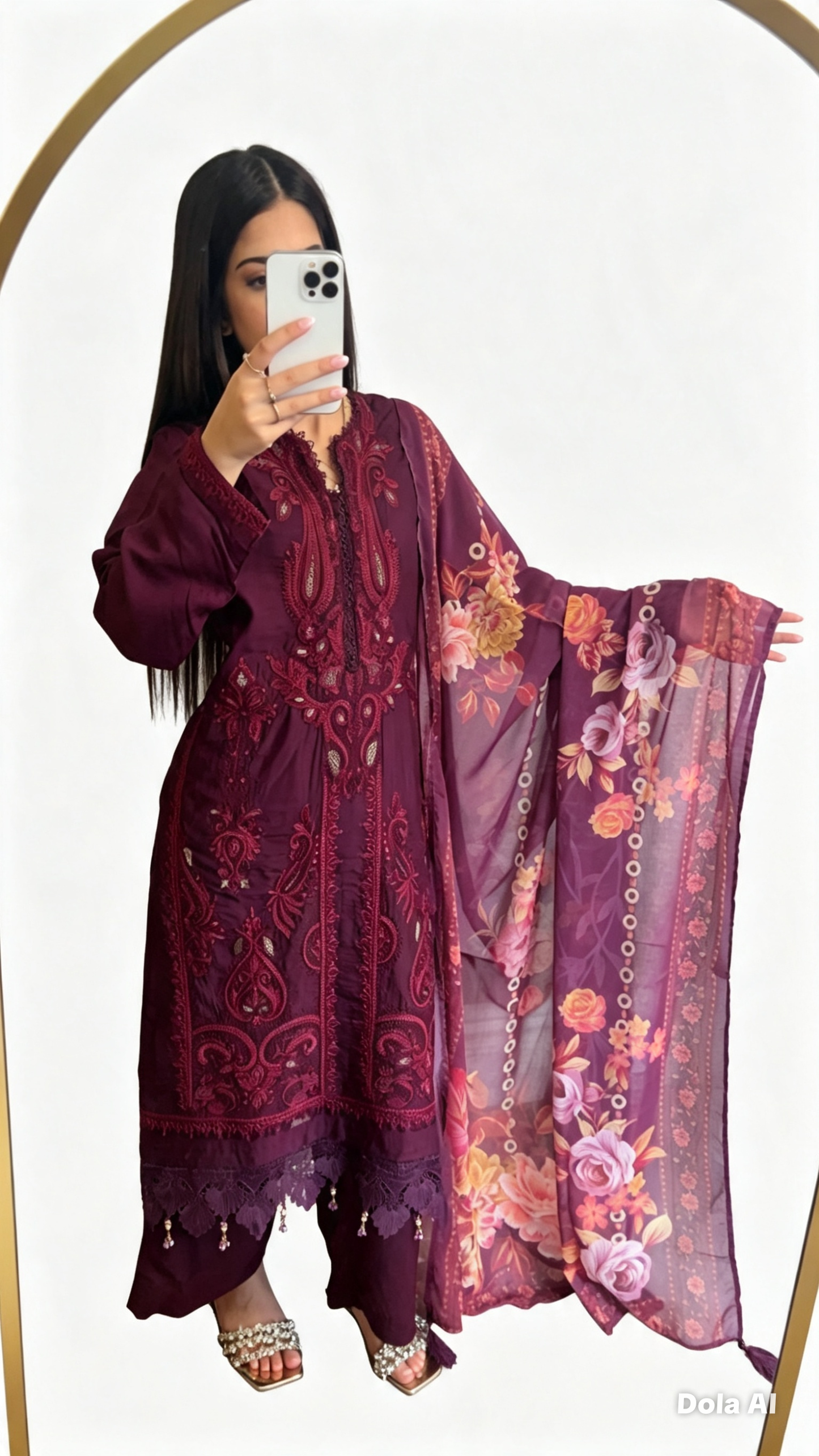 Maria B Inspired Thread Embroidered Luxury Viscose Suit Readymade
