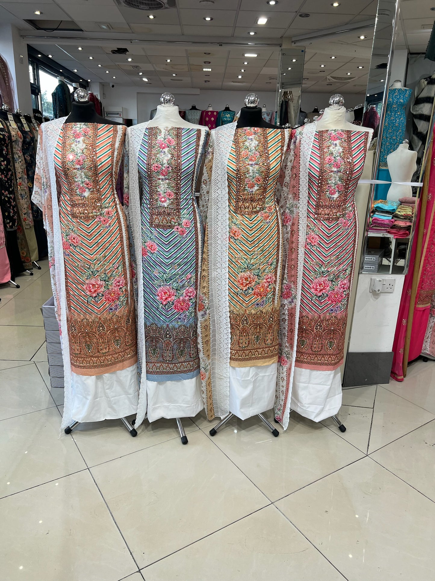 Chevron & Floral Georgette