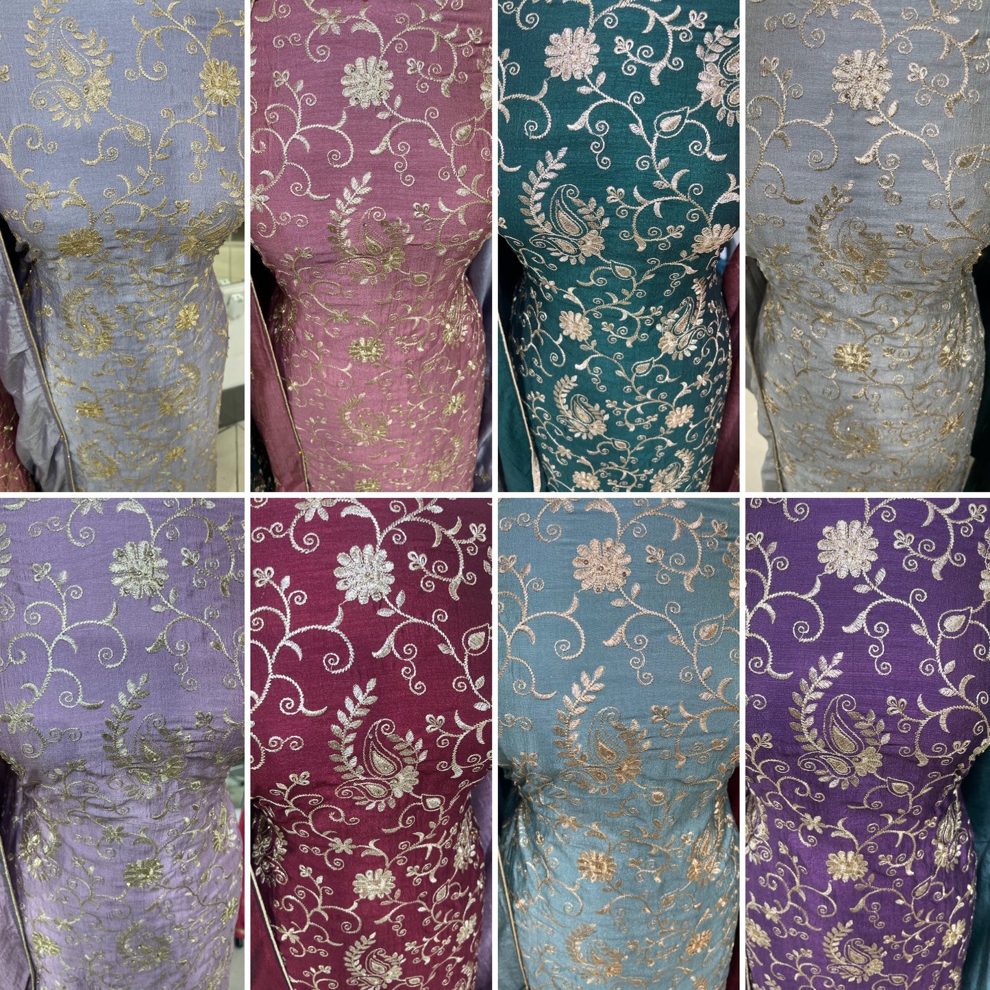 Embroidered Raw Silk