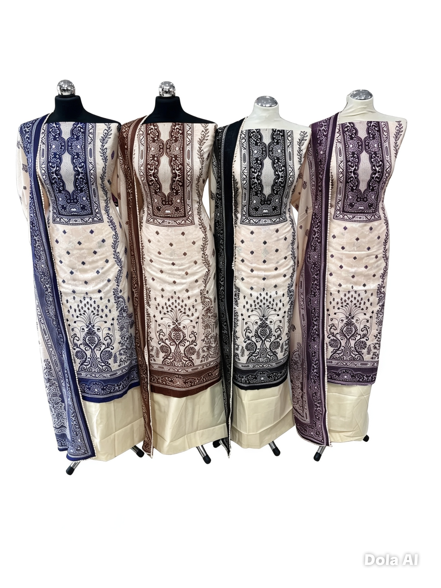 Digital Print Embroidered Cotton