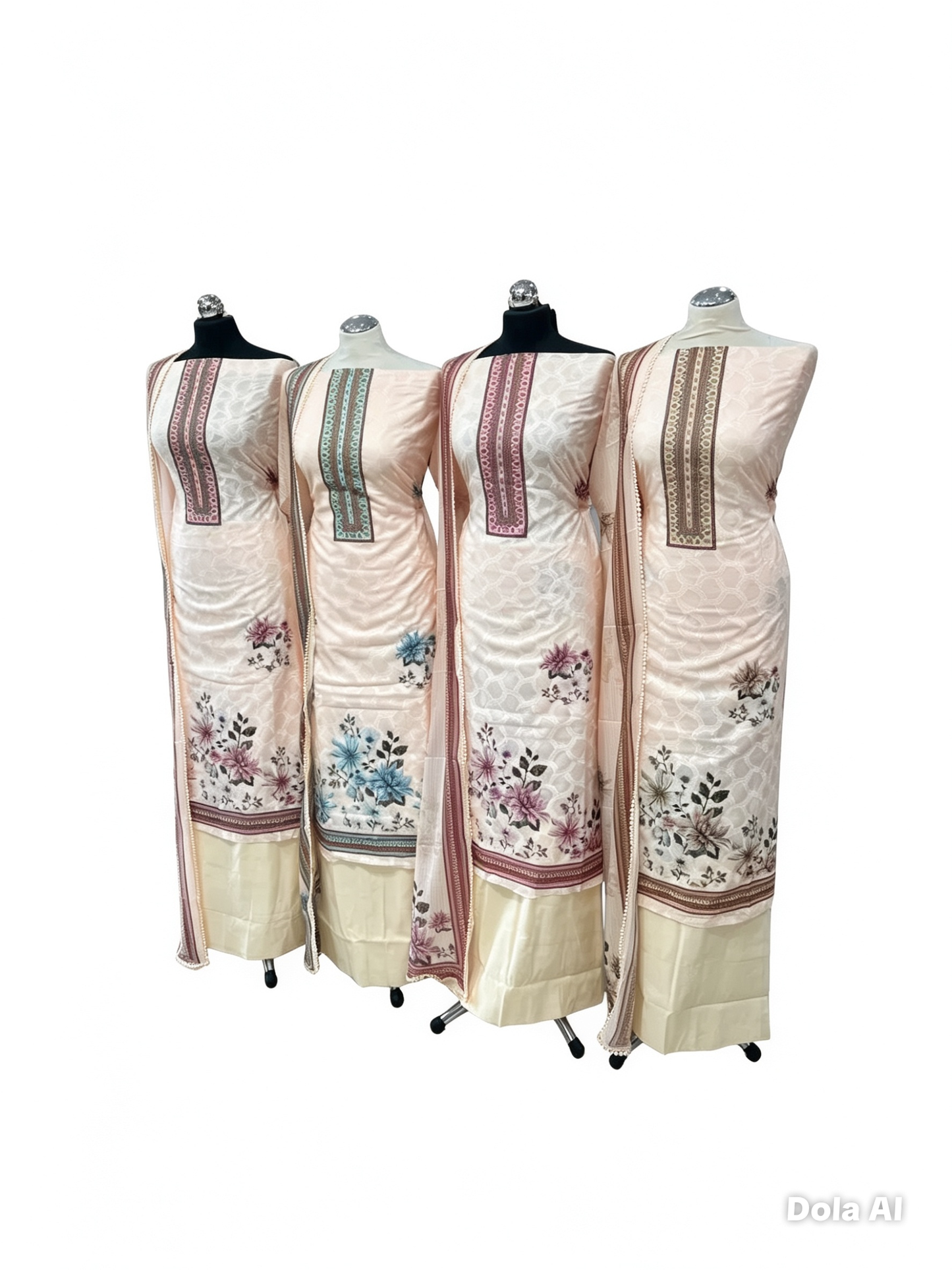 Digital Print Embroidered Cotton