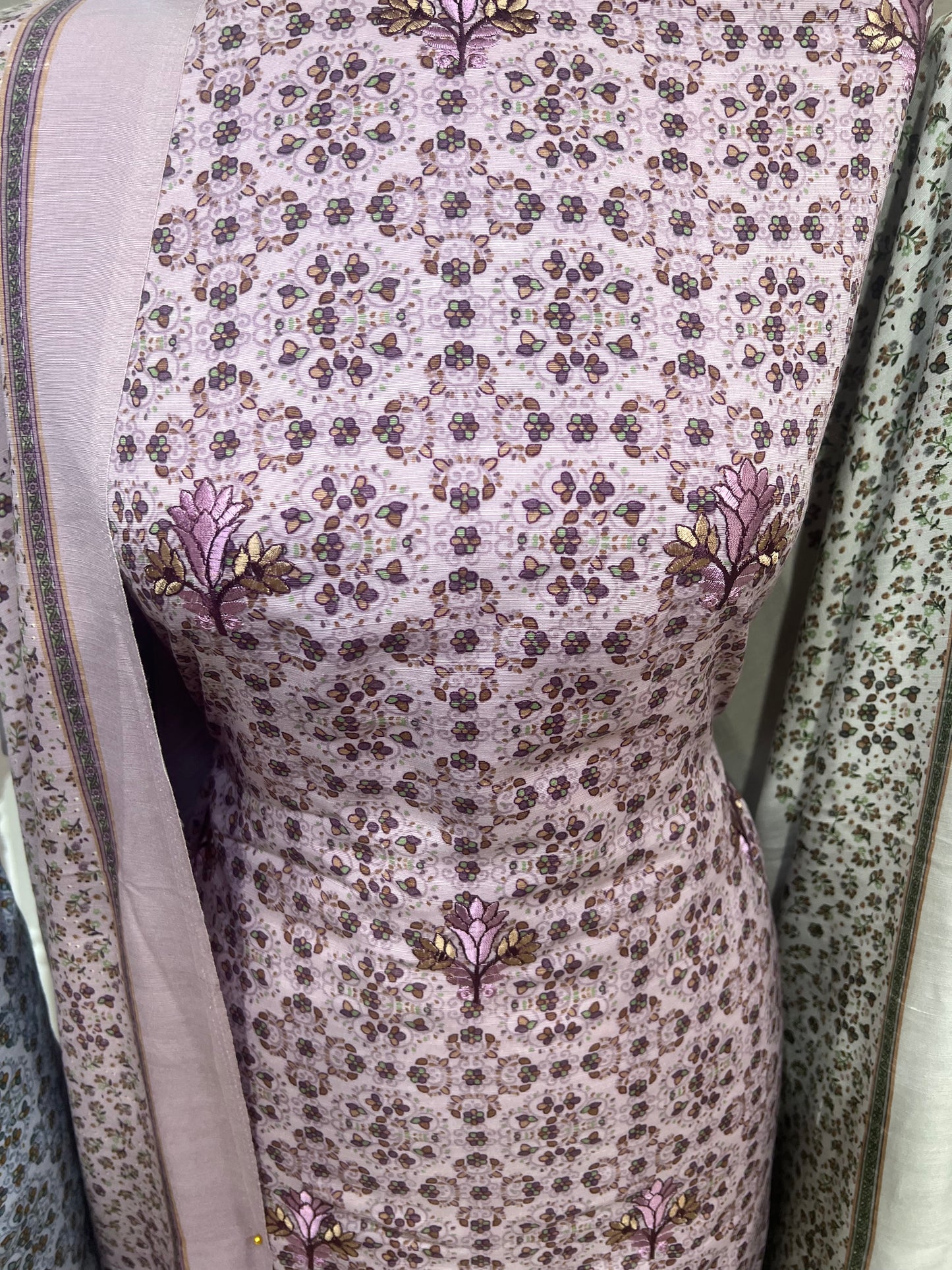 Digtial Print Alpine With Thread Embroidery