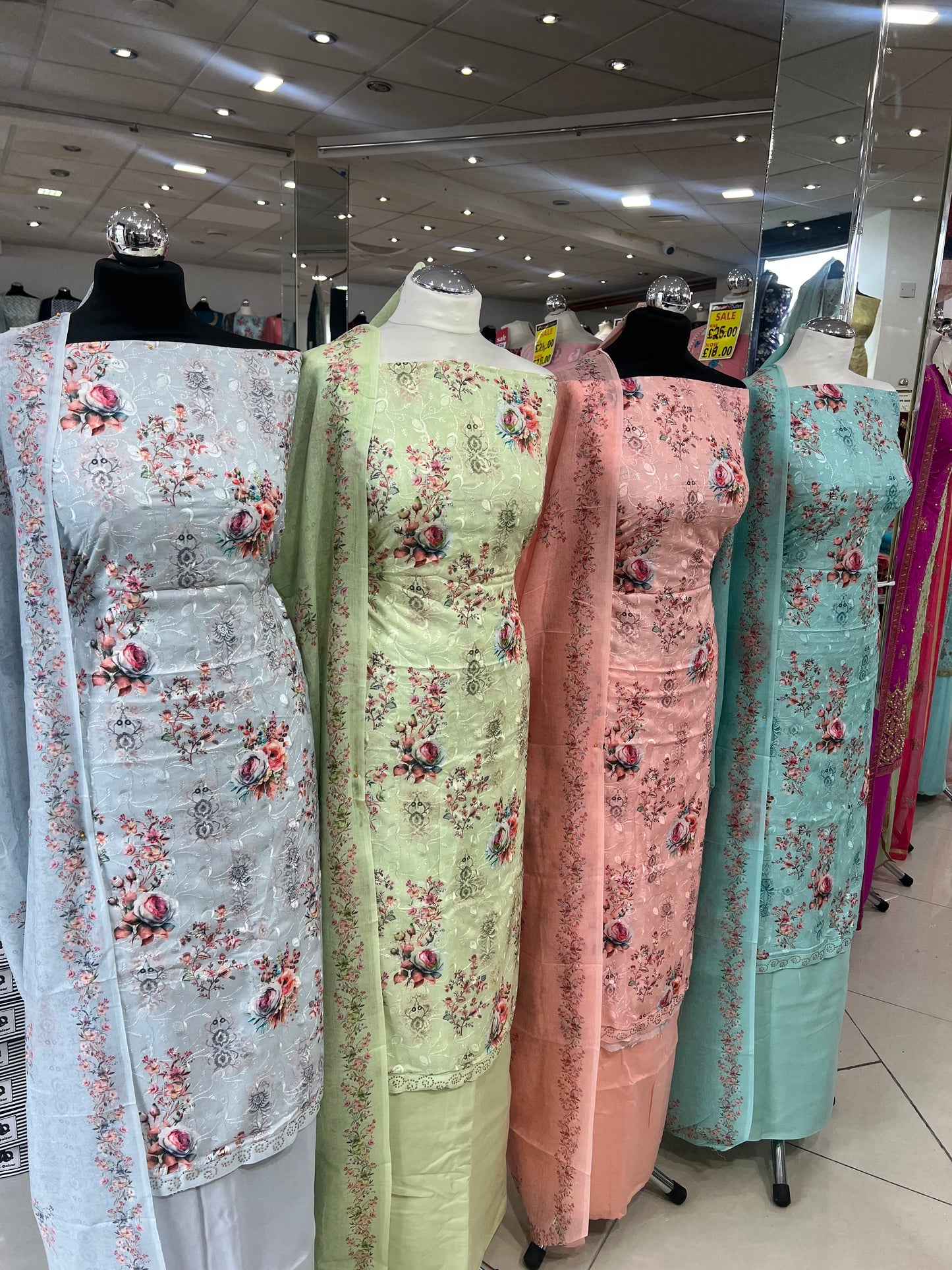 Digital Print Embroidered Cotton