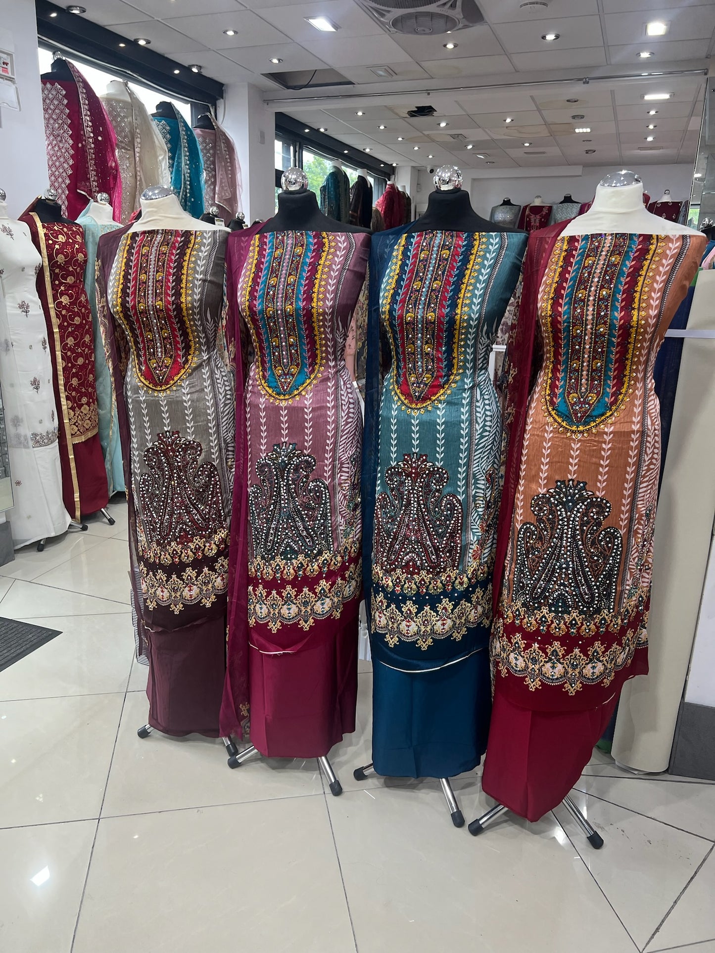 Embellished Digital Print Crepe