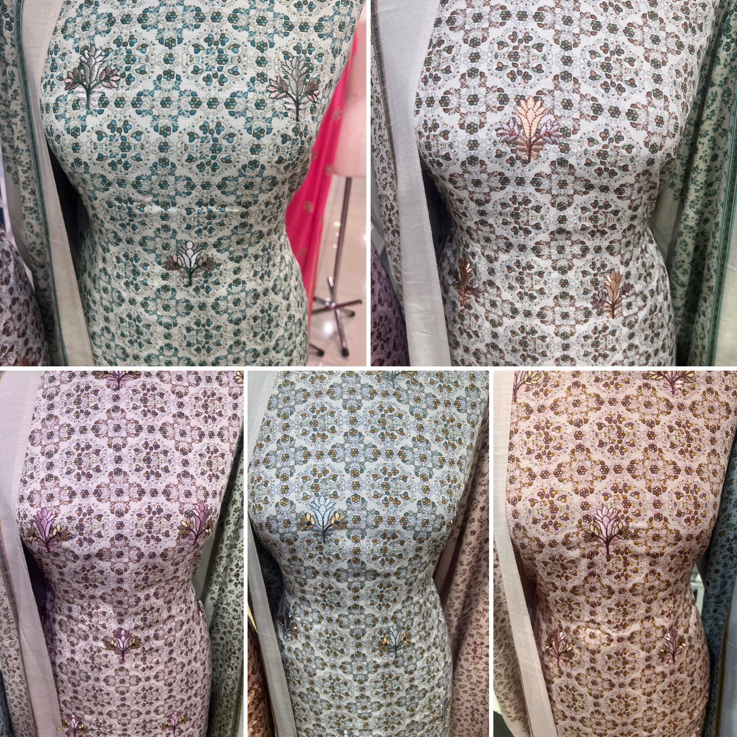 Digtial Print Alpine With Thread Embroidery